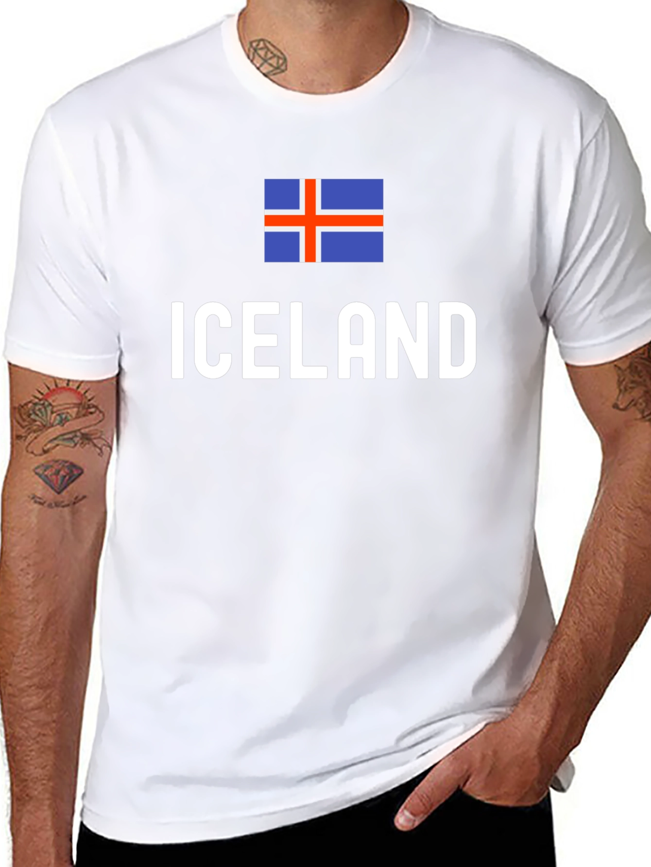 Iceland Flag Graphic T-Shirt - Black