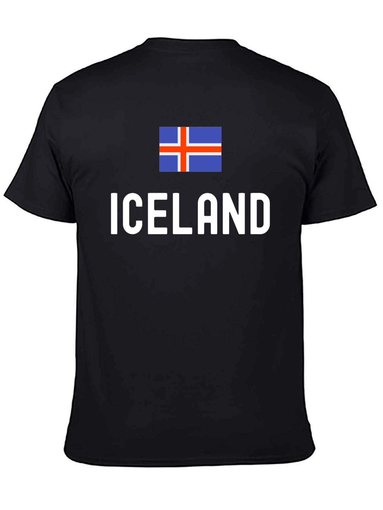 Iceland Flag Graphic T-Shirt - Black
