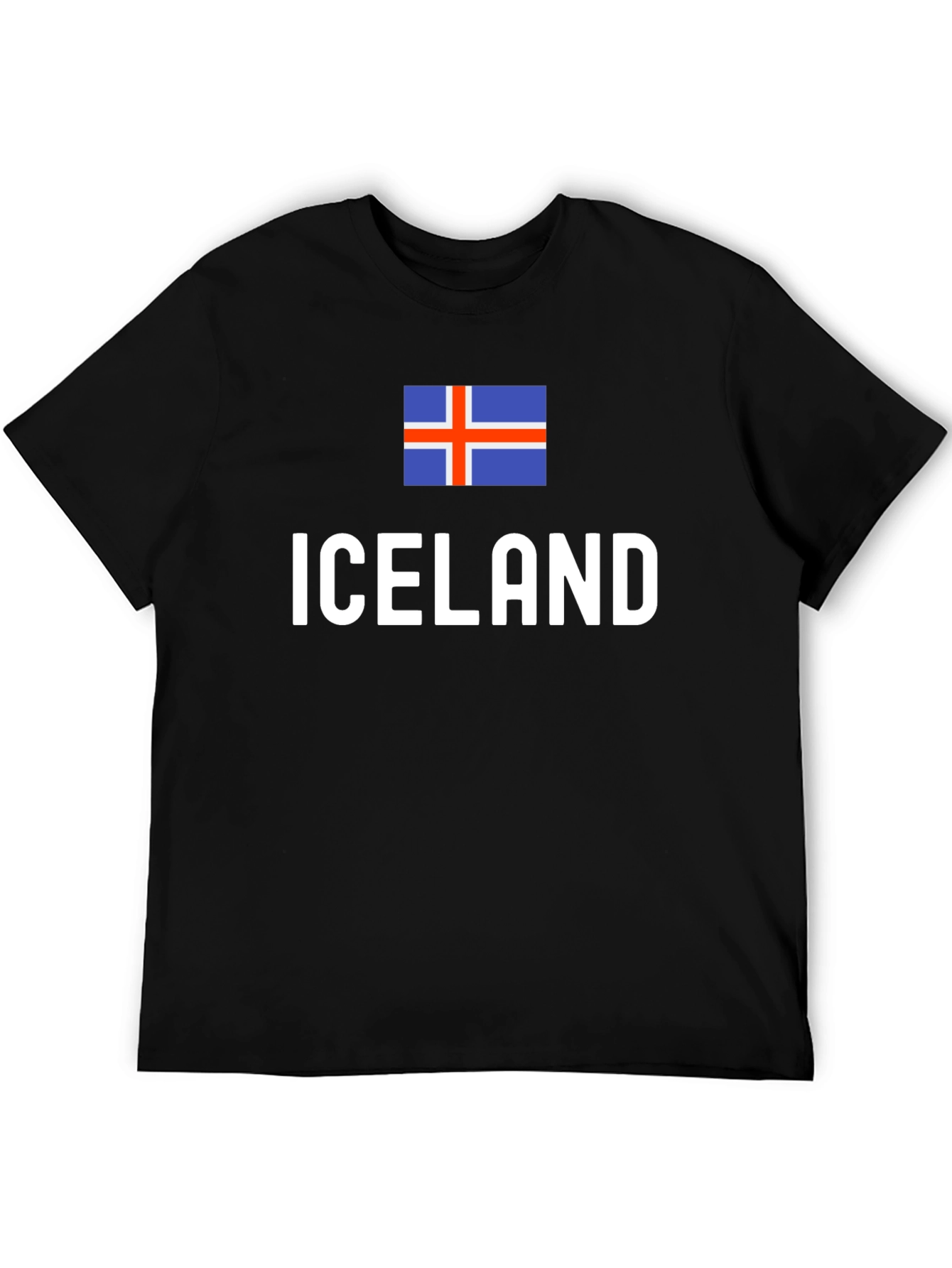 Iceland Flag Graphic T-Shirt - Black