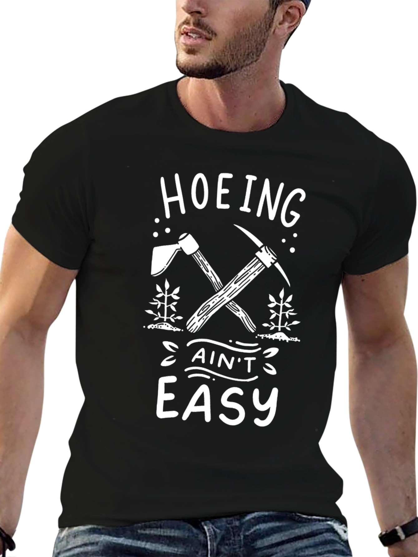 Hoing Aint Easy Black T-Shirt