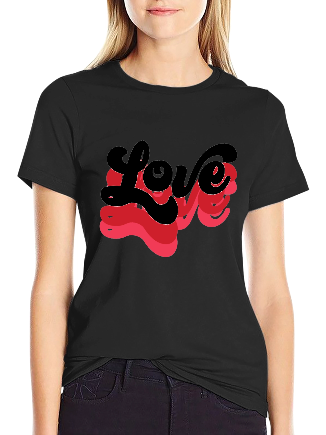Love T-Shirt - Retro Design Black Tee