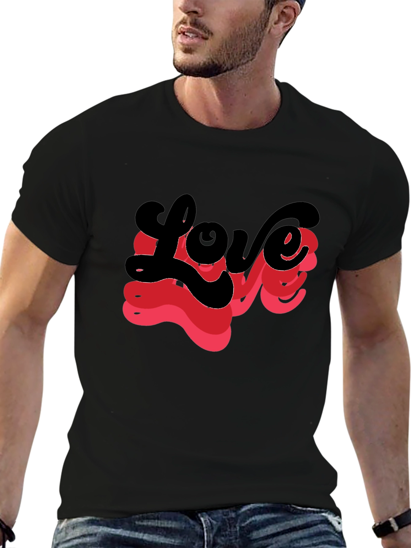 Love T-Shirt - Retro Design Black Tee