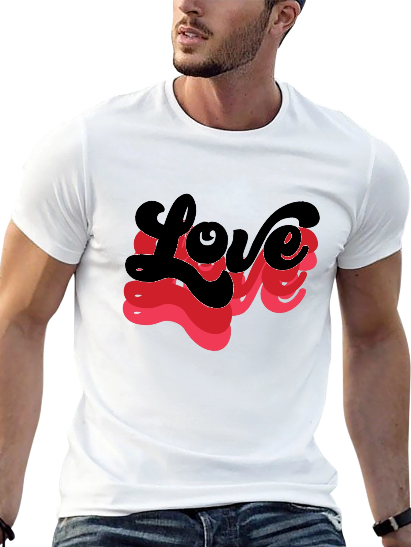 Love T-Shirt - Retro Design Black Tee