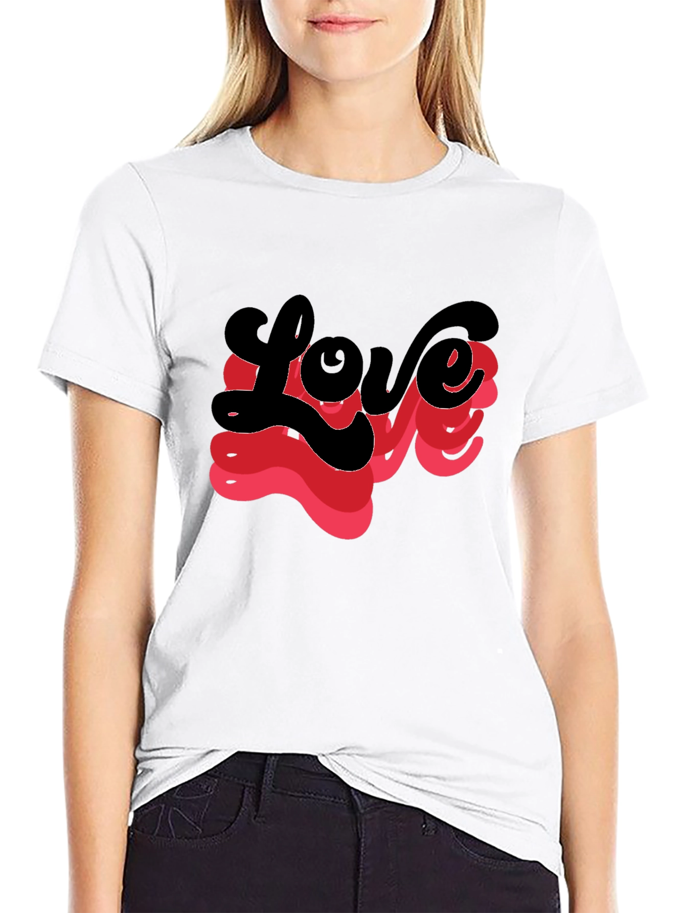 Love T-Shirt - Retro Design Black Tee