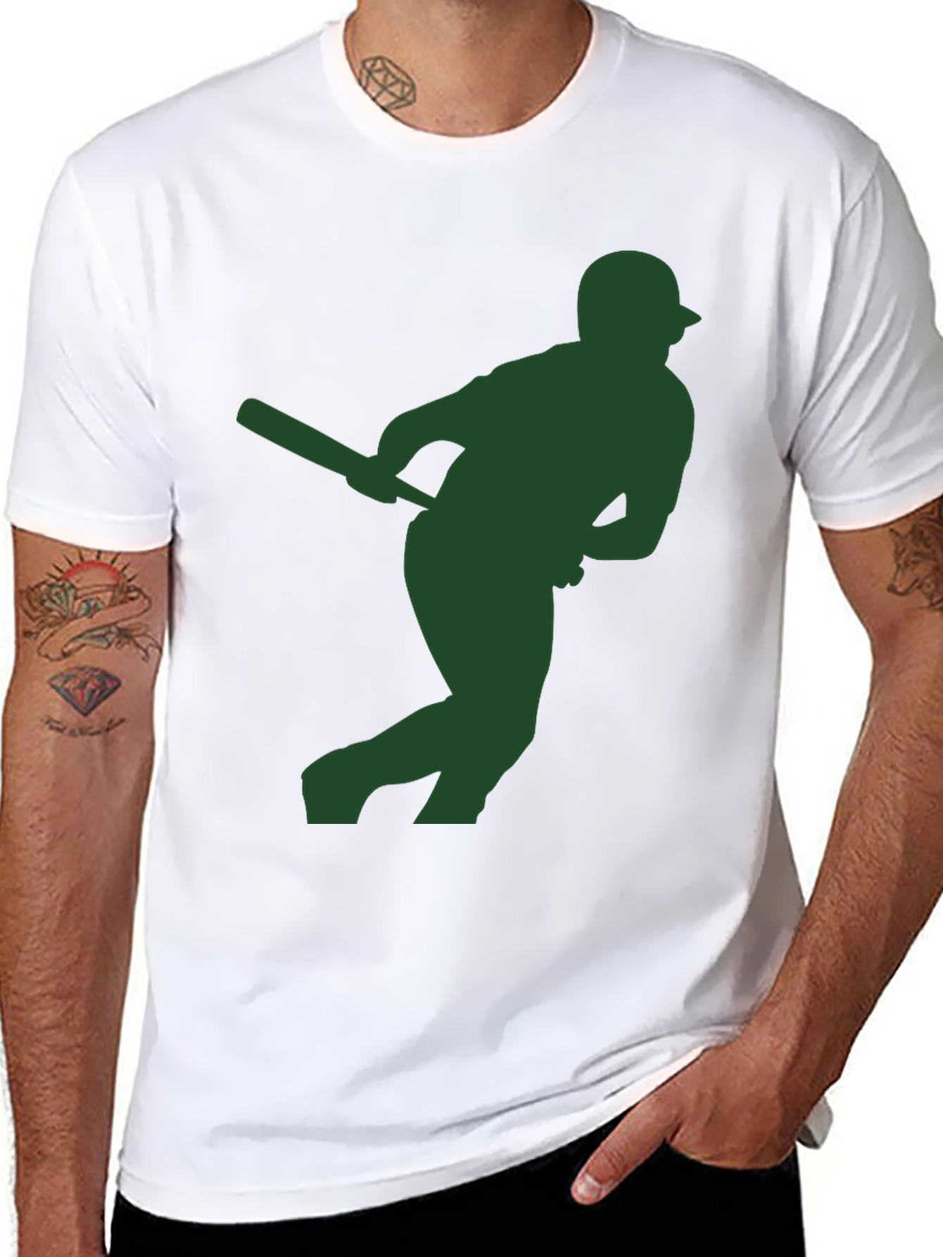 Baseball Silhouette Black T-Shirt