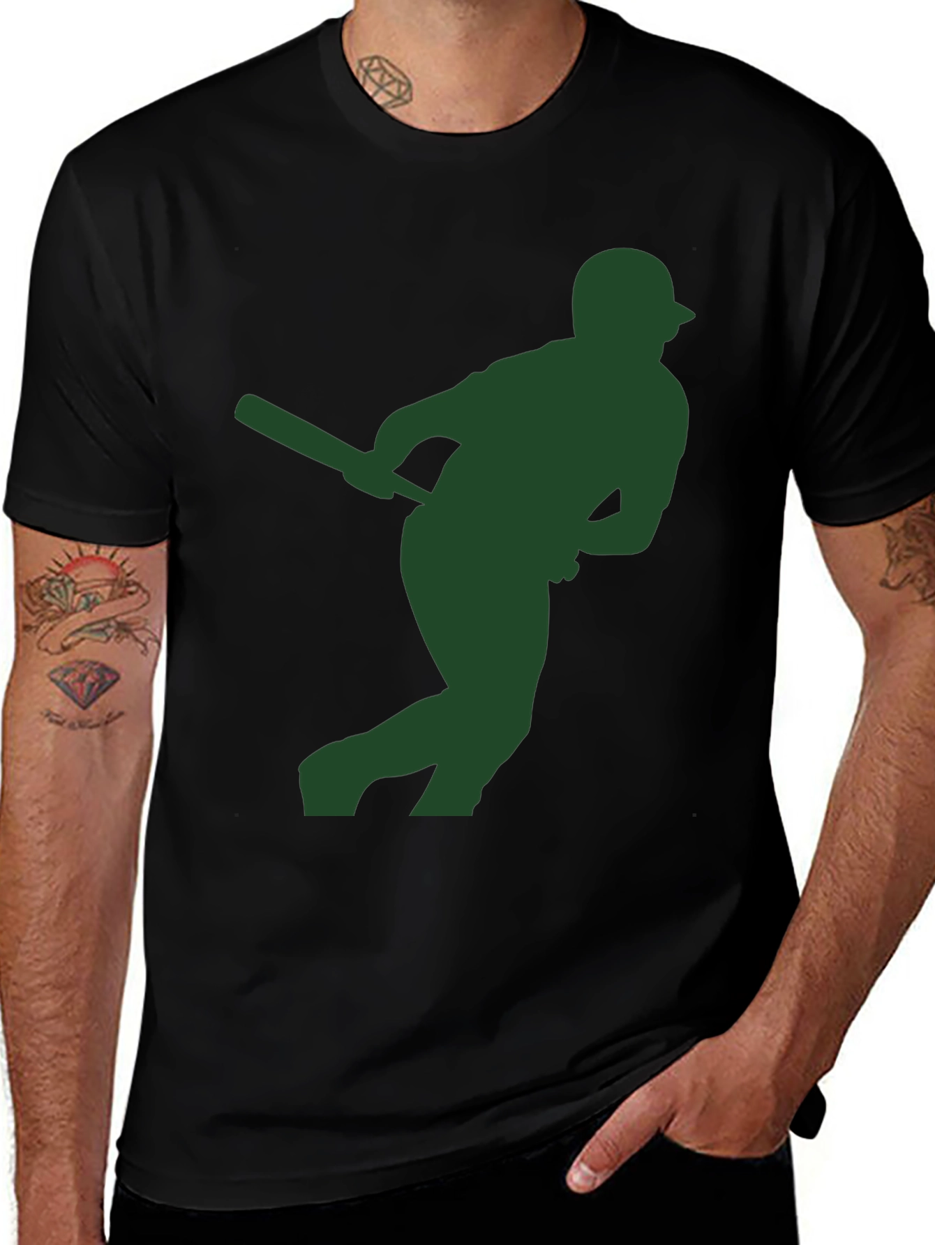 Baseball Silhouette Black T-Shirt