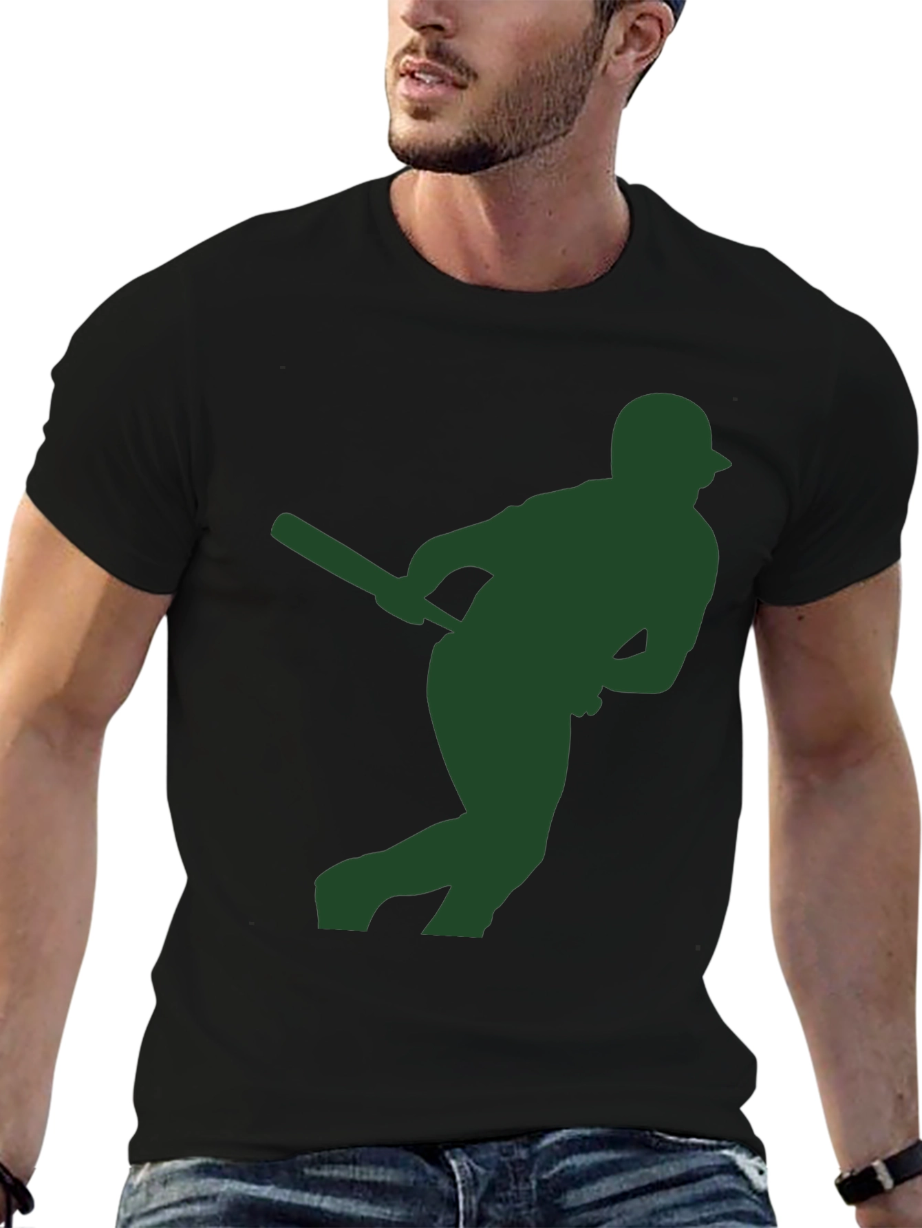 Baseball Silhouette Black T-Shirt