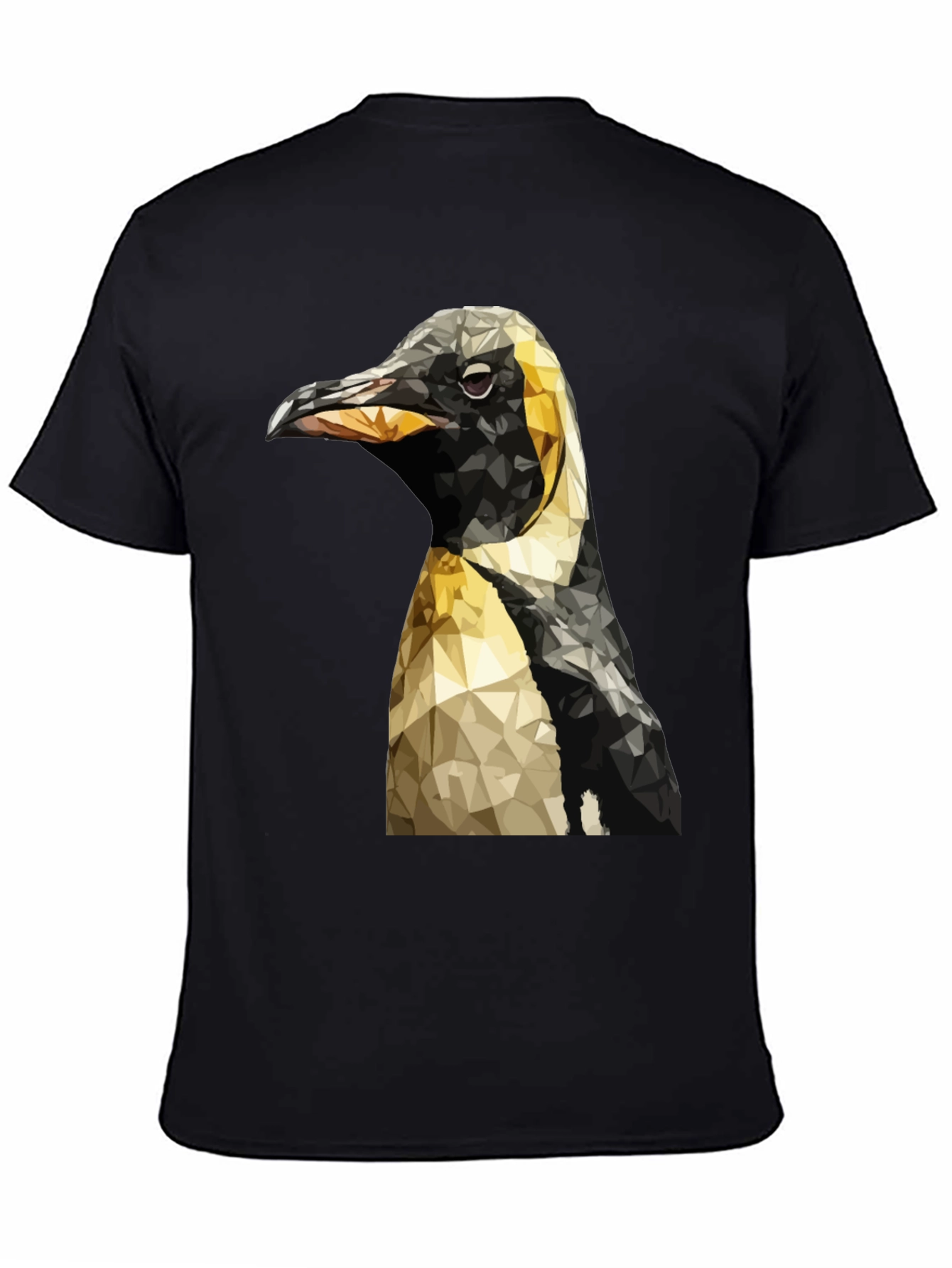 Geometric Penguin Graphic T-Shirt - Black