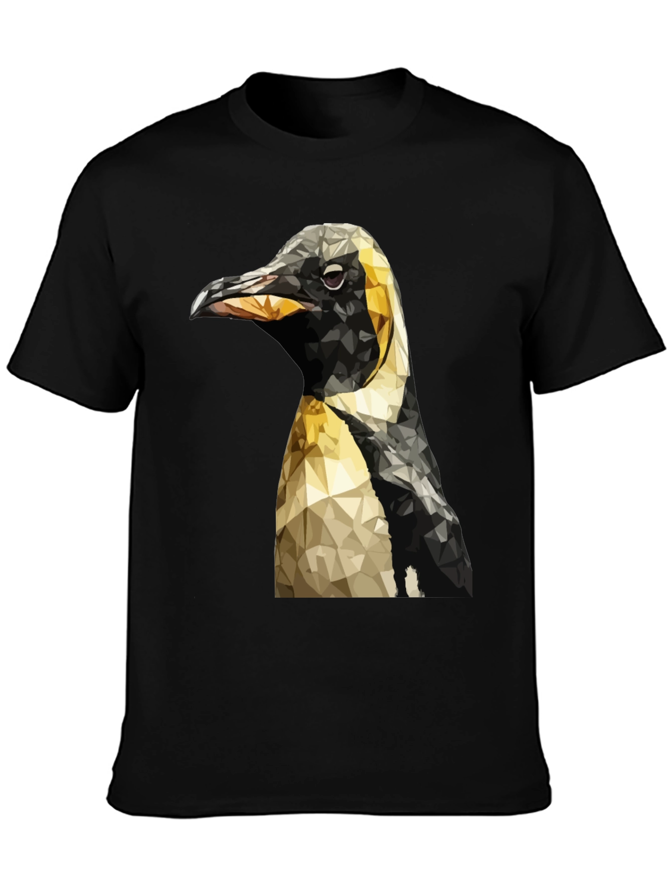 Geometric Penguin Graphic T-Shirt - Black