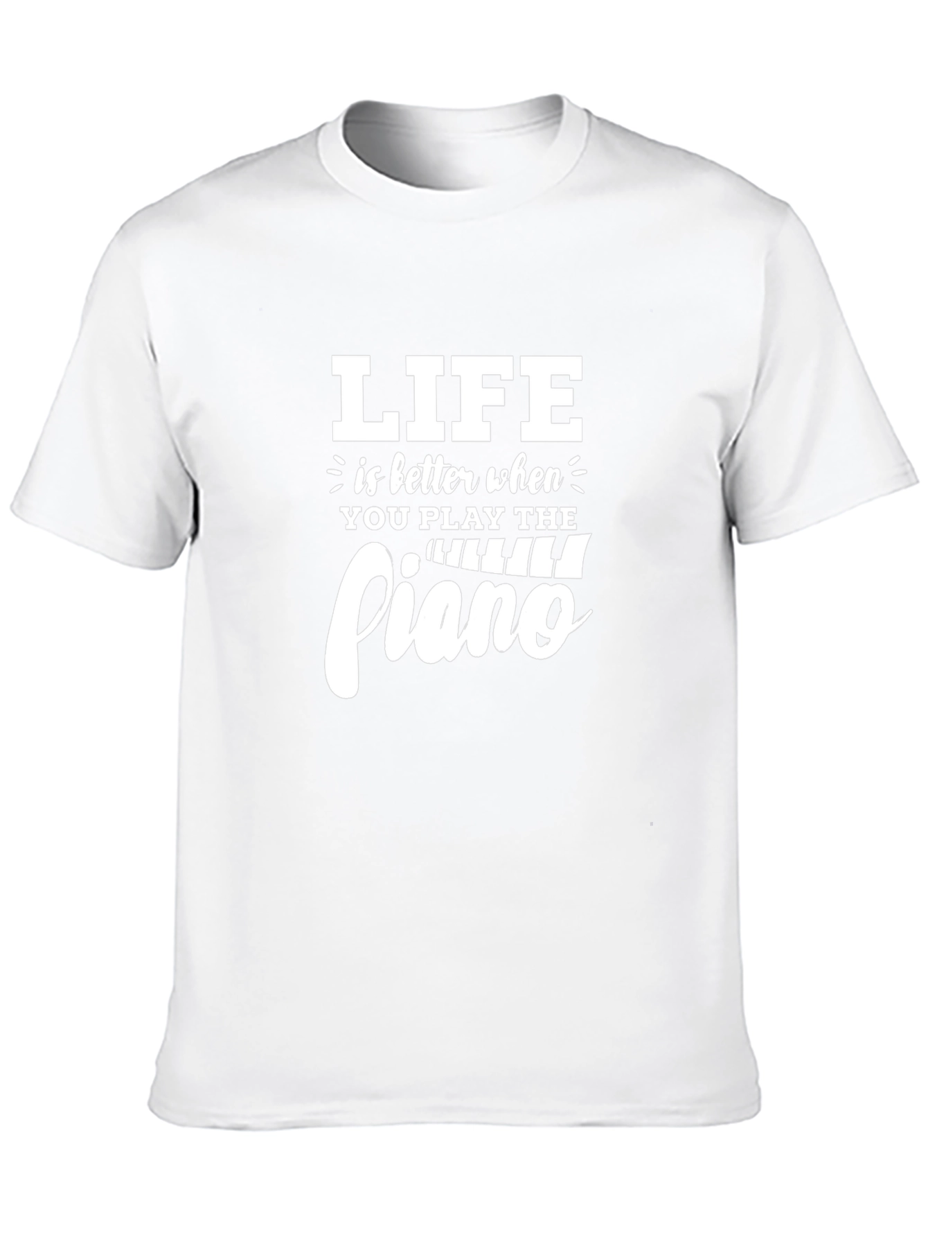 Life is Better Piano T-Shirt - Black