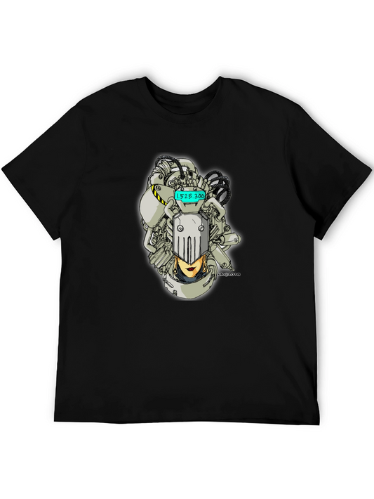 Cyberpunk Robot Woman Black T-Shirt