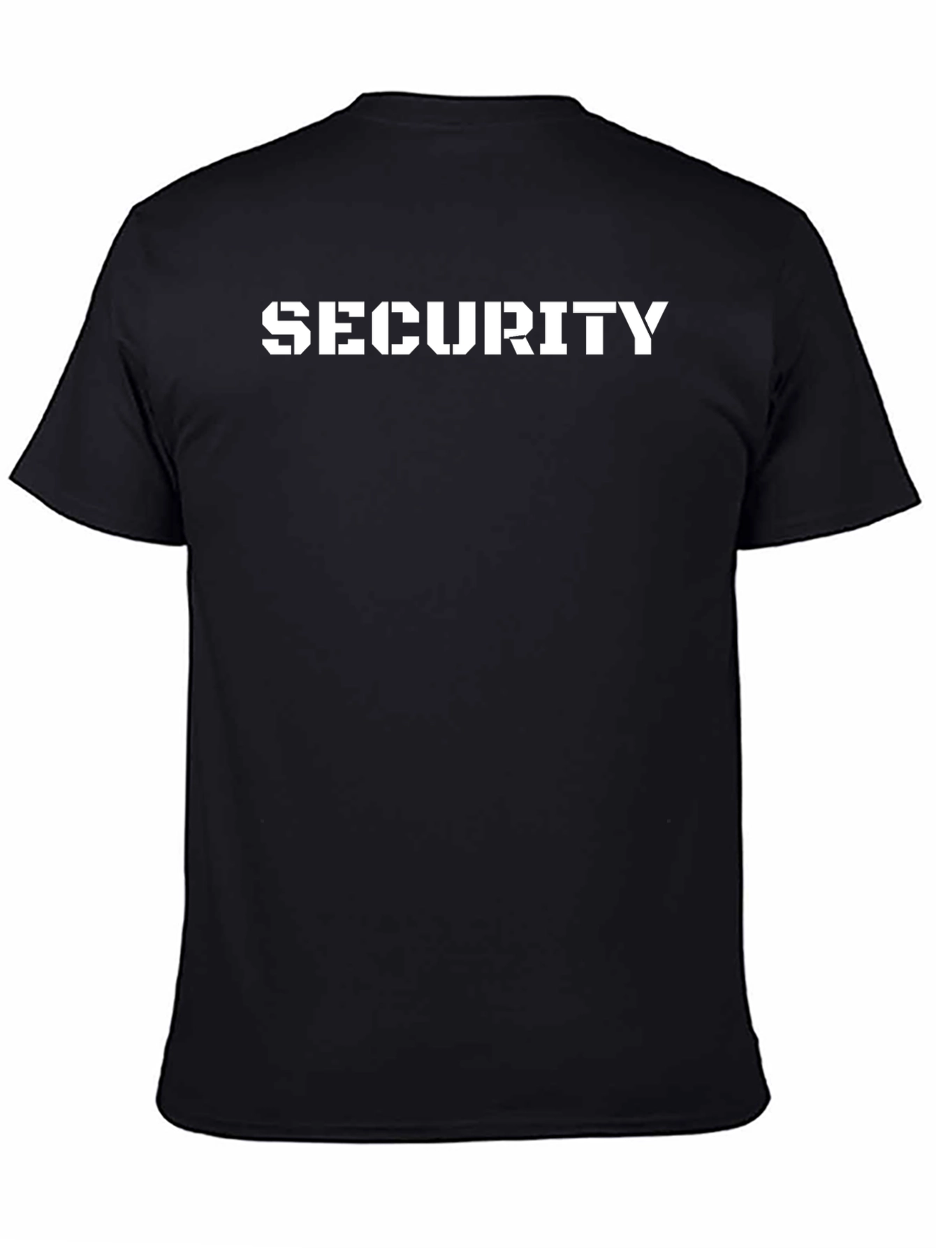 Security T-Shirt - Stencil Font Black Tee