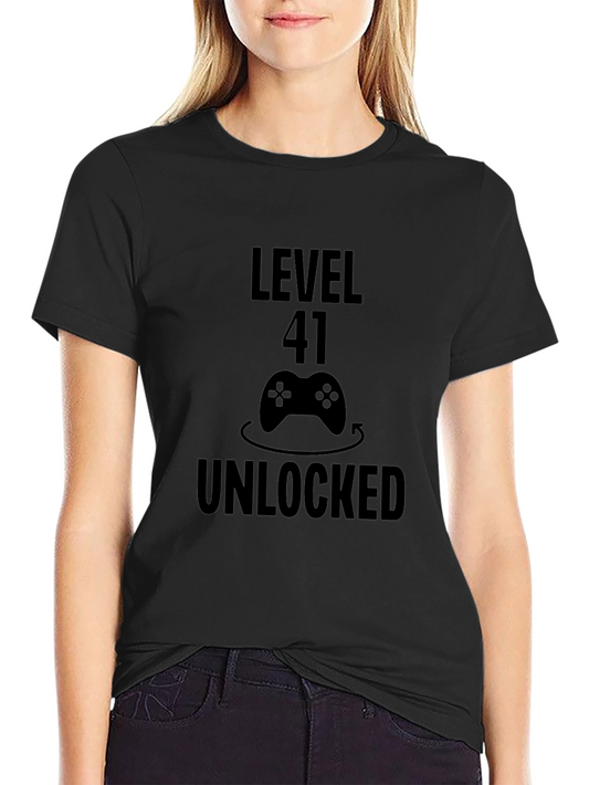 Level 41 Unlocked T-Shirt Gamer Birthday Tee