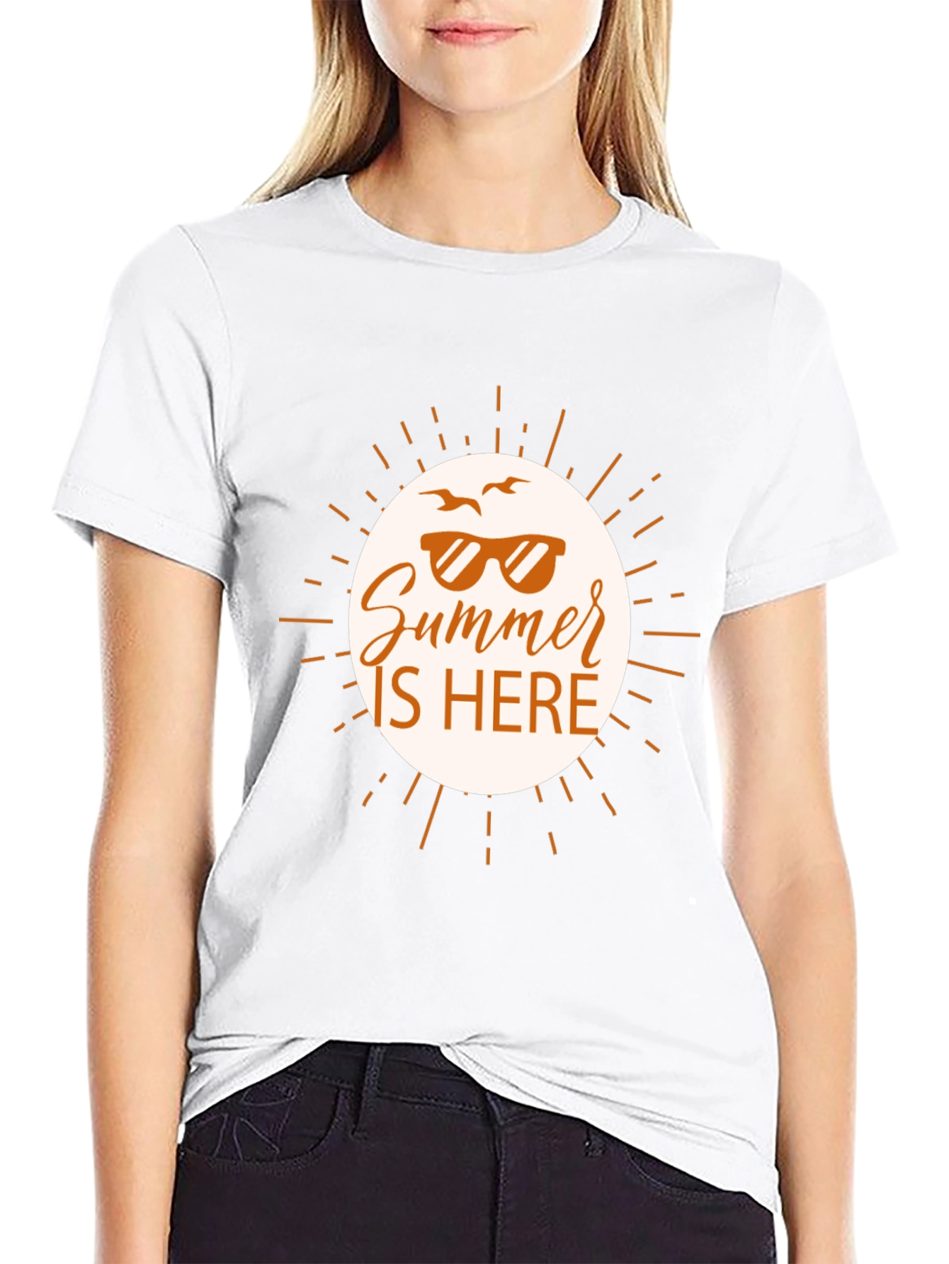 Summer Is Here Graphic Tee - Black Casual Shirt