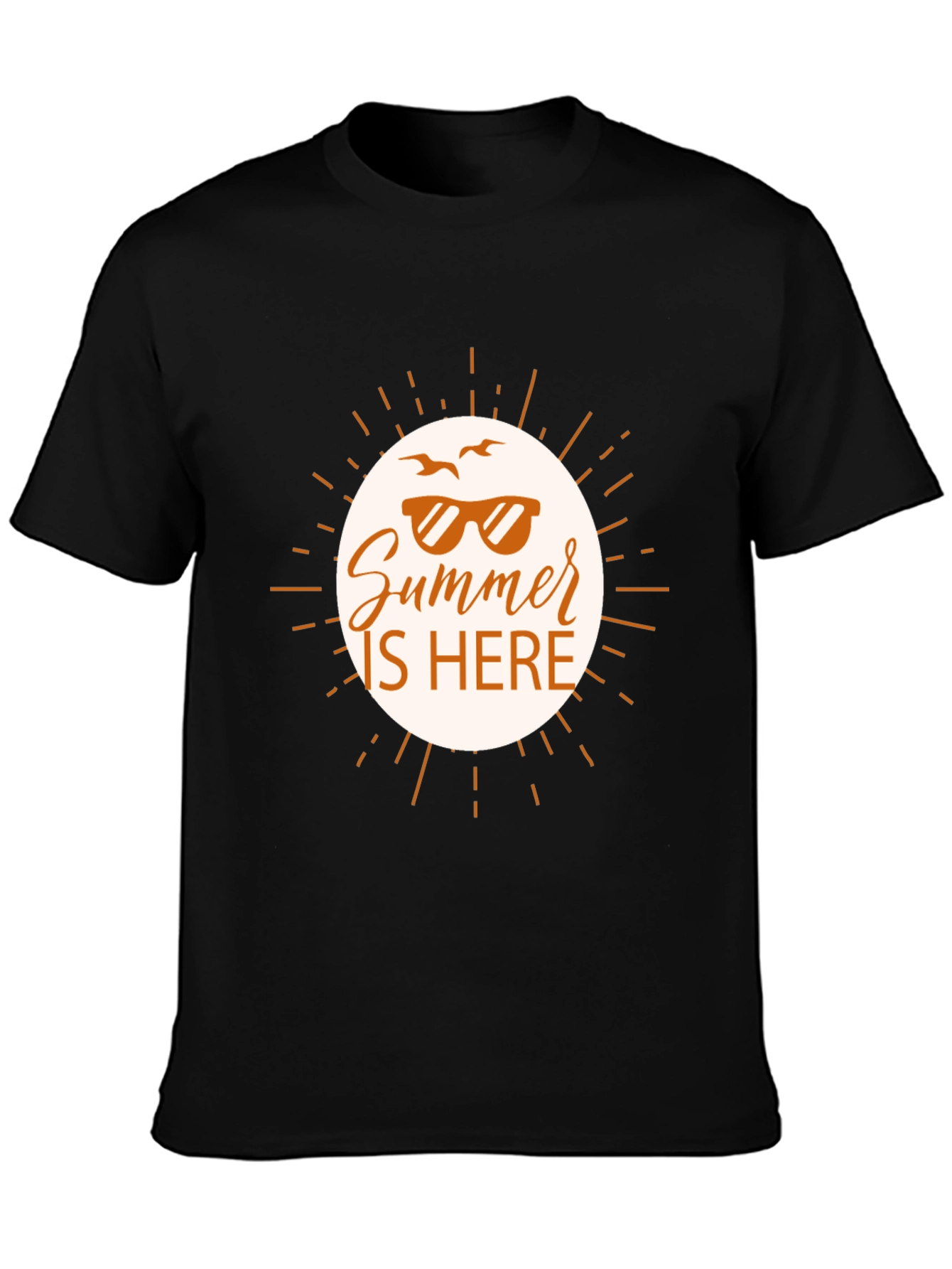 Summer Is Here Graphic Tee - Black Casual Shirt