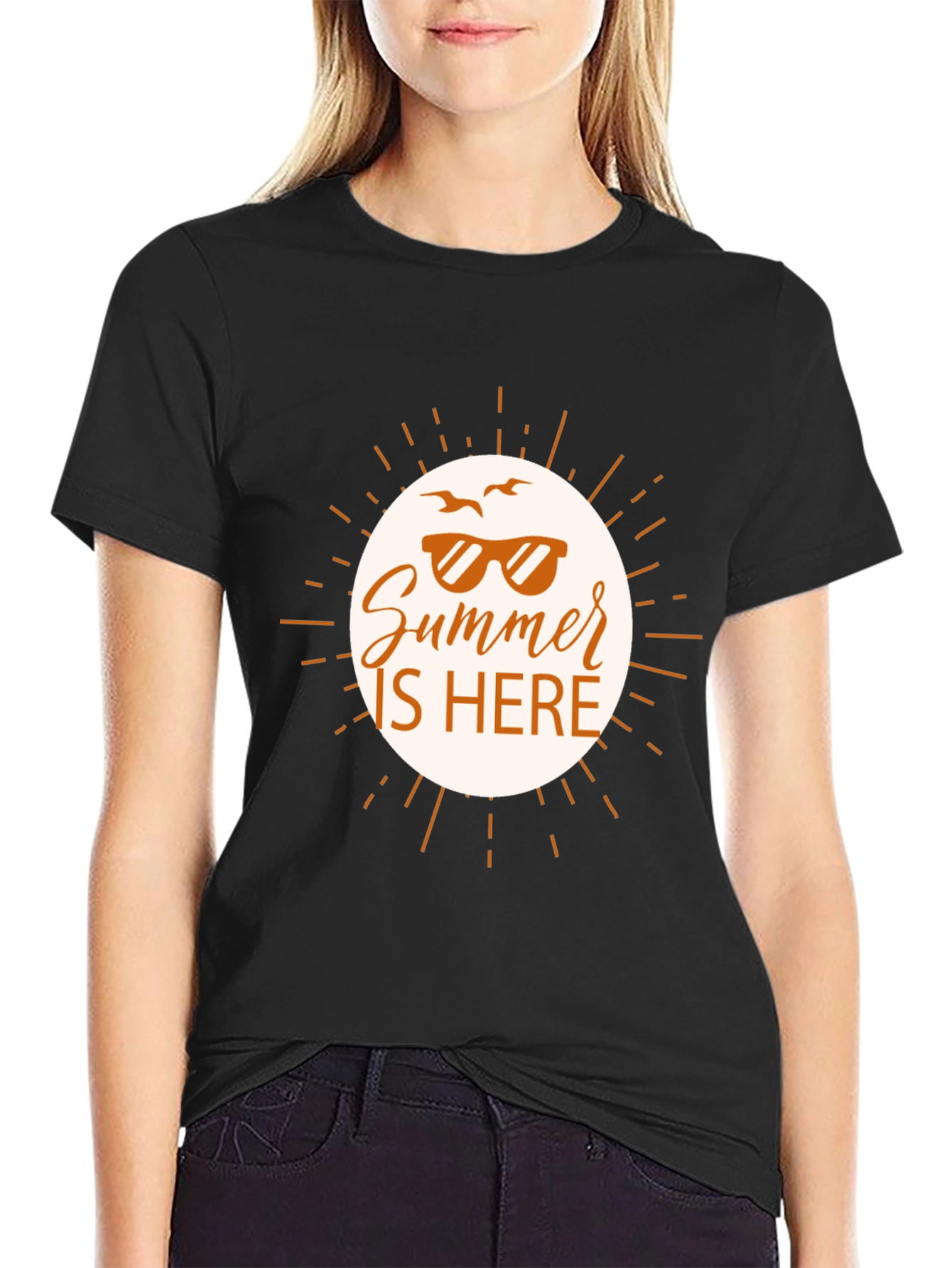 Summer Is Here Graphic Tee - Black Casual Shirt