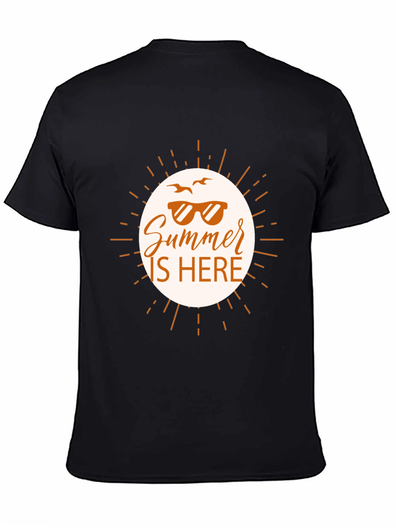 Summer Is Here Graphic Tee - Black Casual Shirt