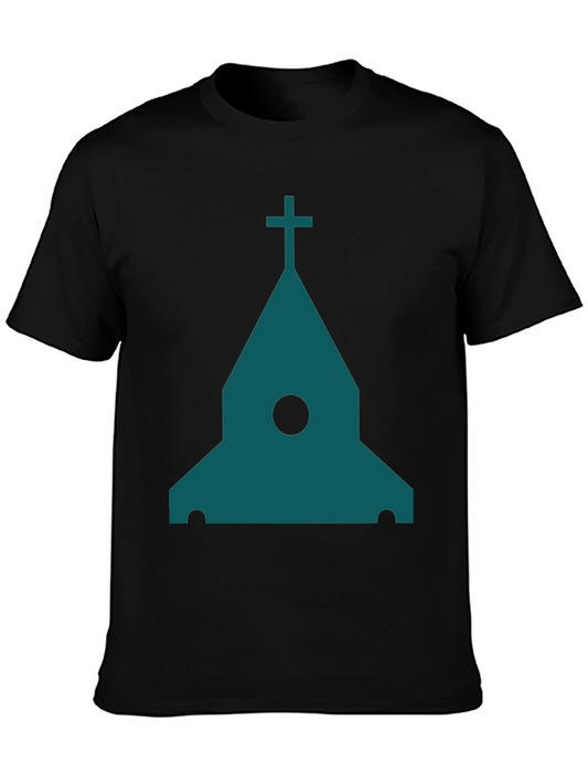 Modern Church Graphic Tee - Black Cotton Blend