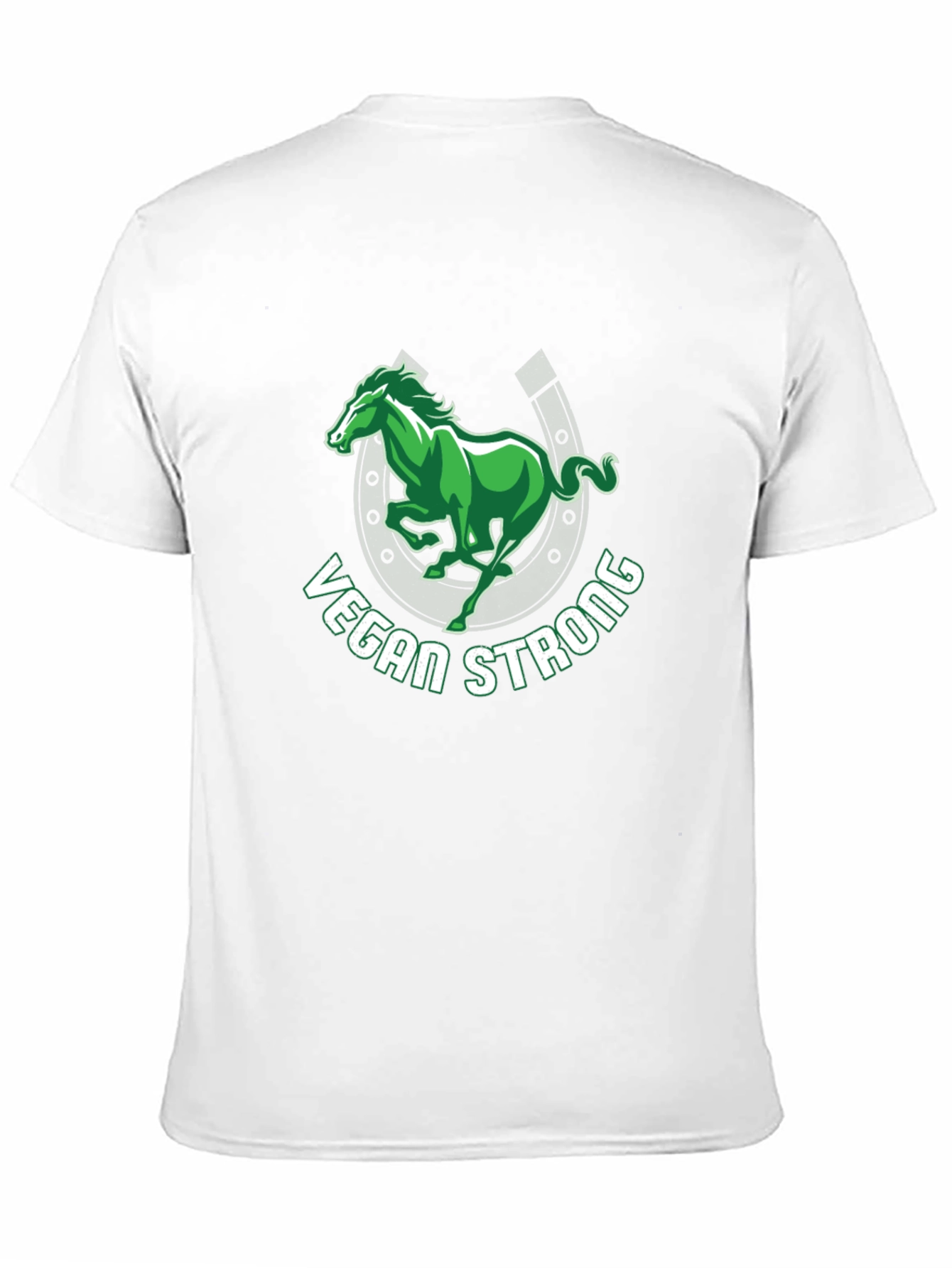 Vegan Strong Horse Graphic Tee - Black T-Shirt