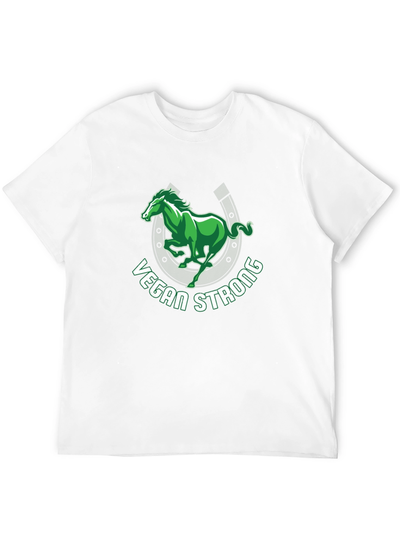 Vegan Strong Horse Graphic Tee - Black T-Shirt