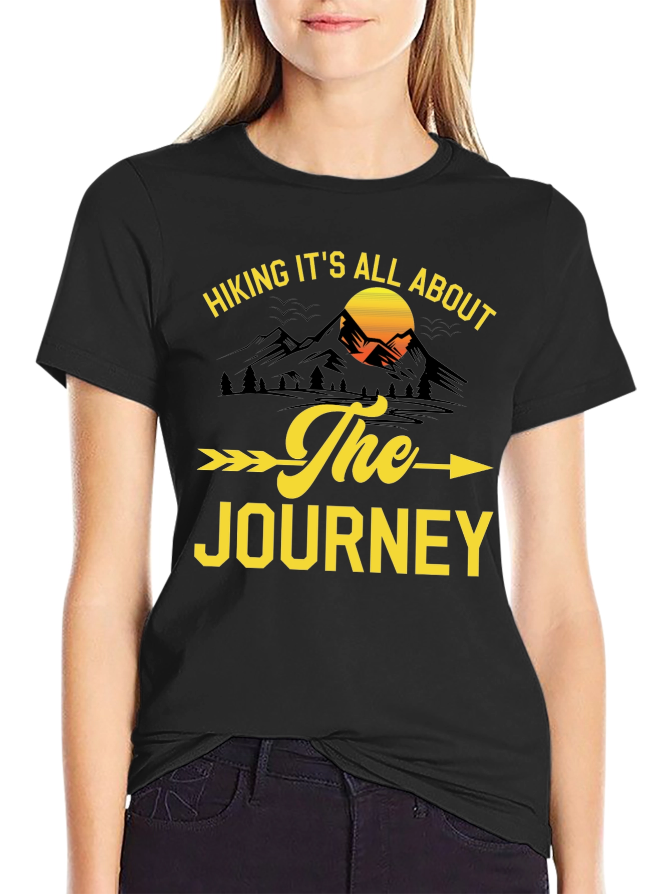 Hiking Its All About The Journey Black T-Shirt