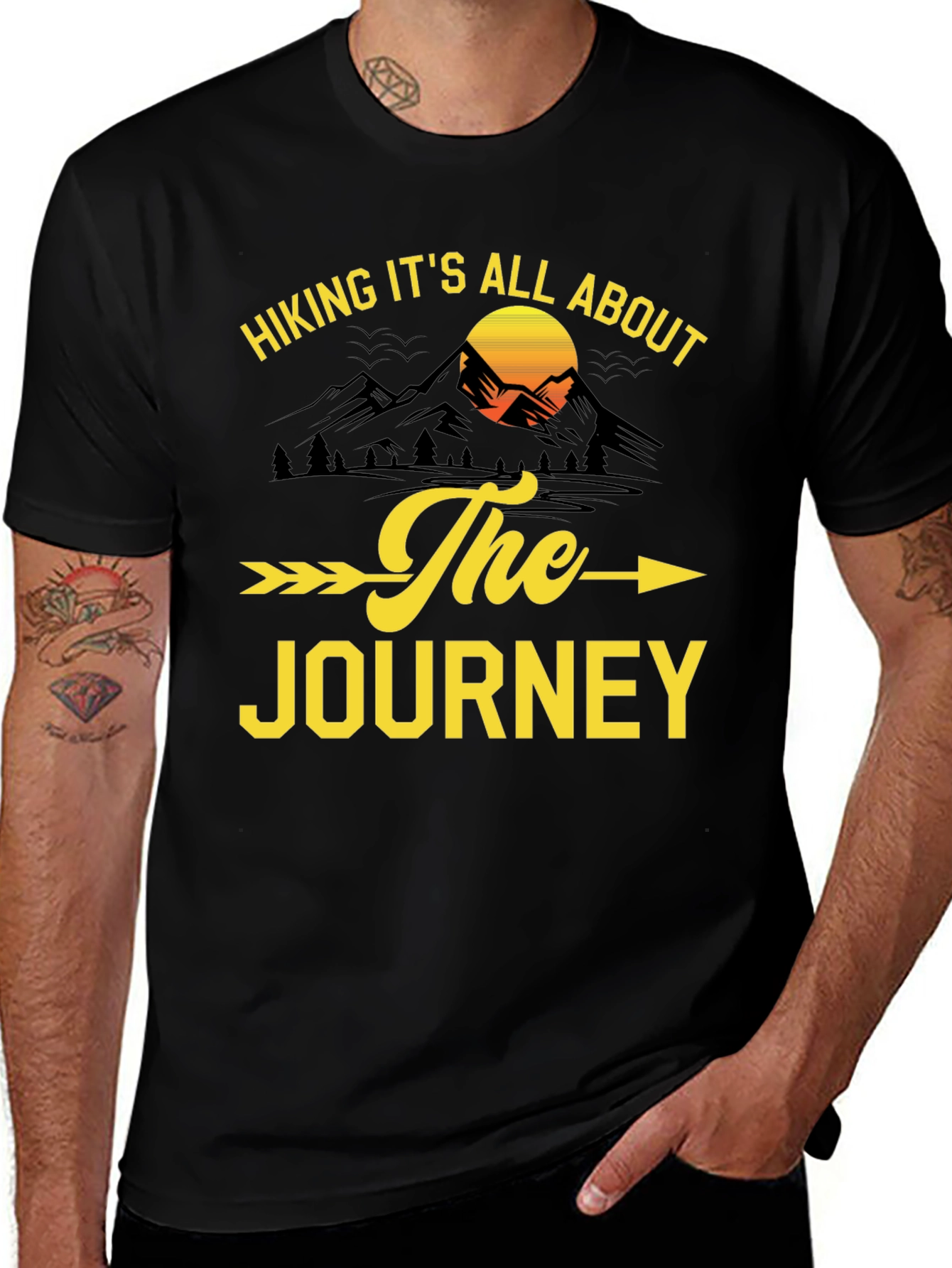 Hiking Its All About The Journey Black T-Shirt