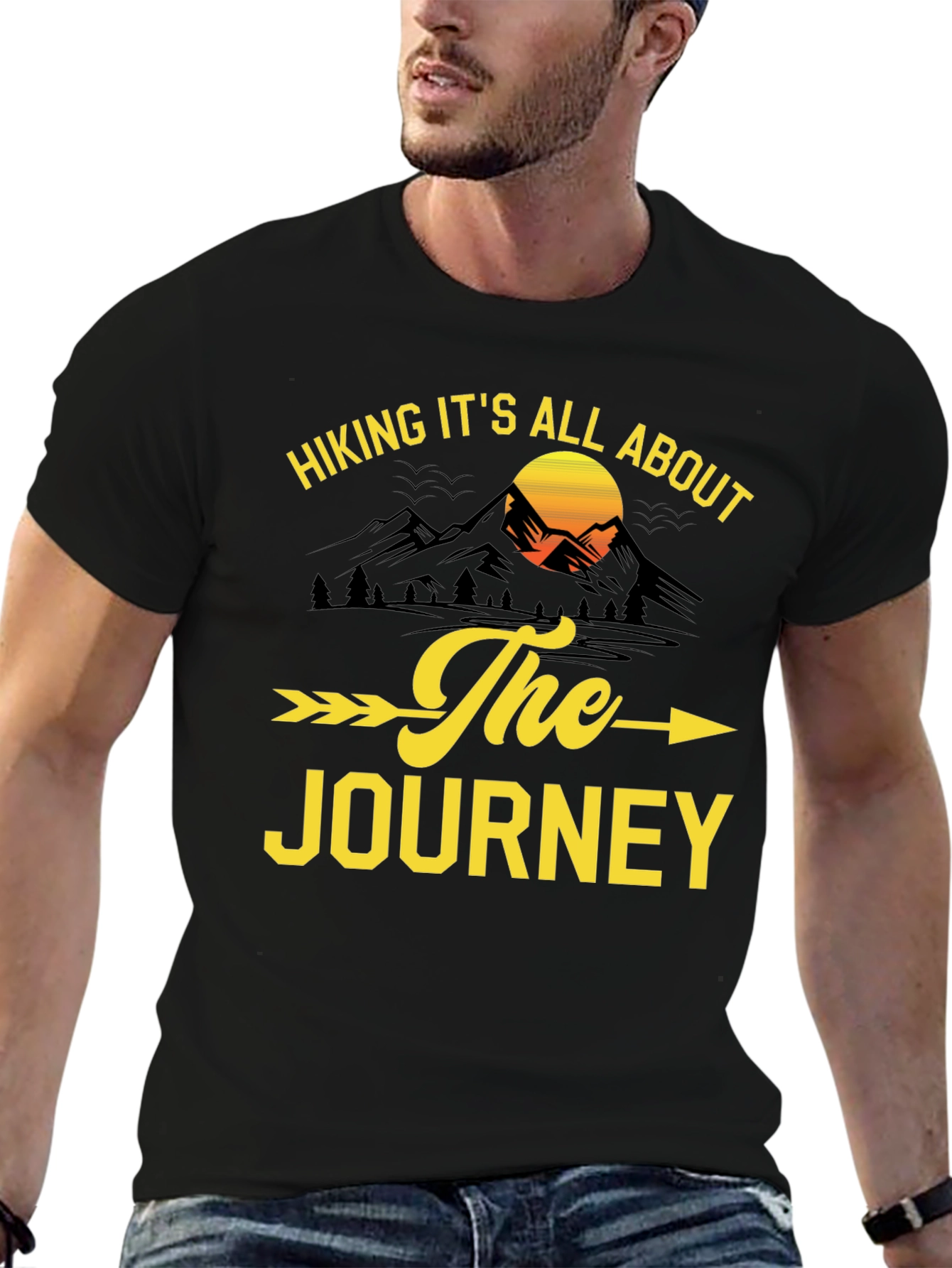 Hiking Its All About The Journey Black T-Shirt
