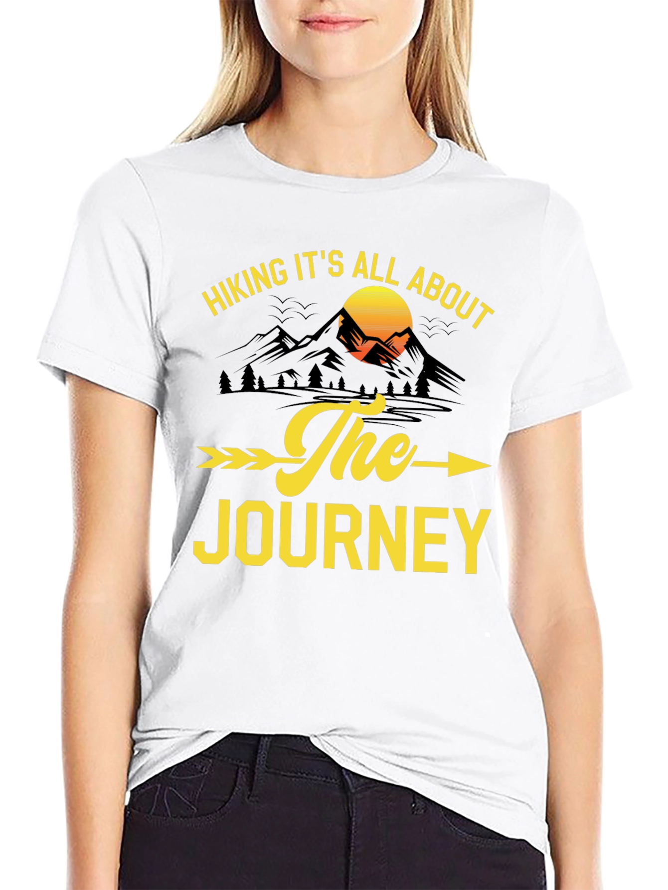 Hiking Its All About The Journey Black T-Shirt