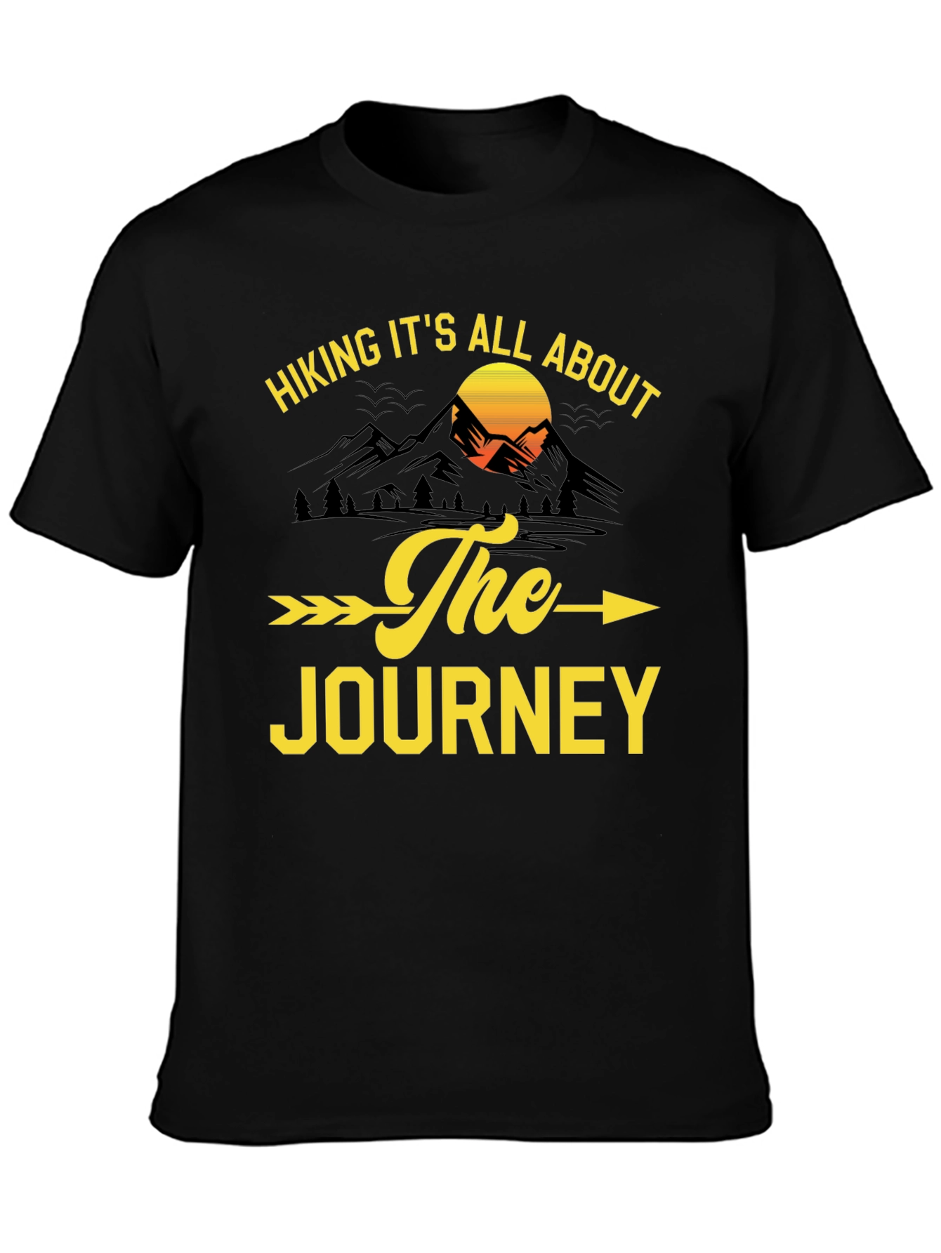 Hiking Its All About The Journey Black T-Shirt