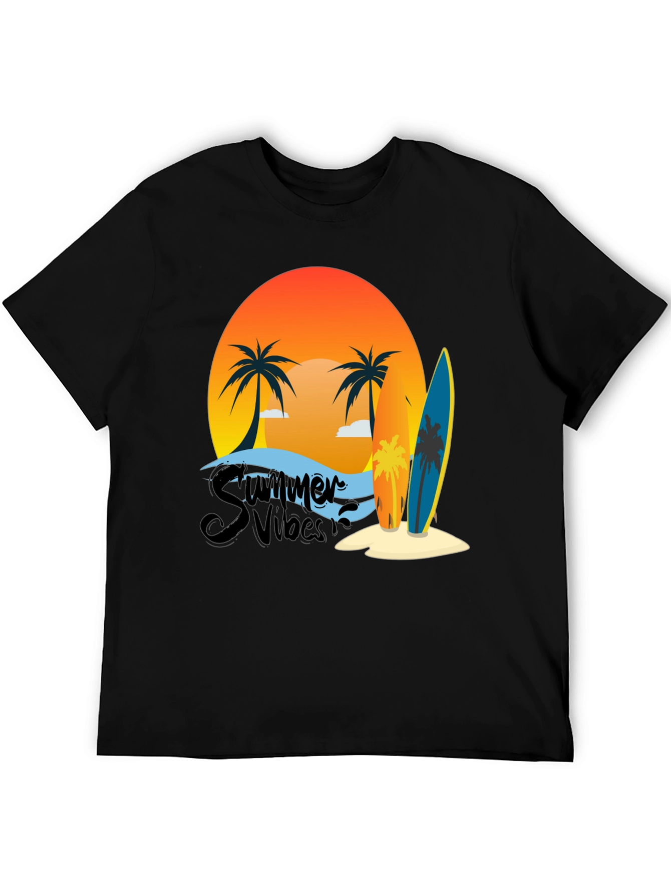 Summer Vibes Graphic Tee - Beach Surf T-Shirt