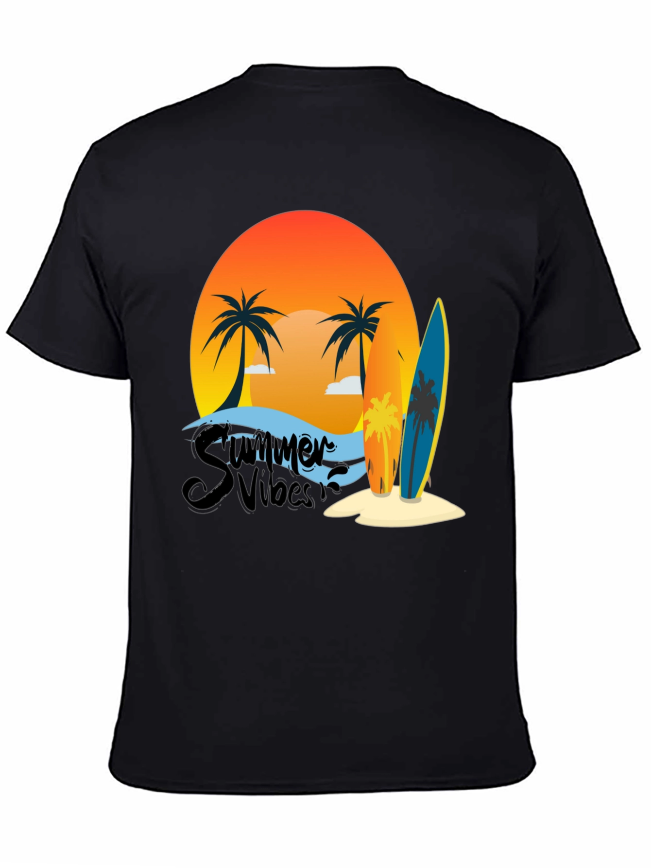 Summer Vibes Graphic Tee - Beach Surf T-Shirt
