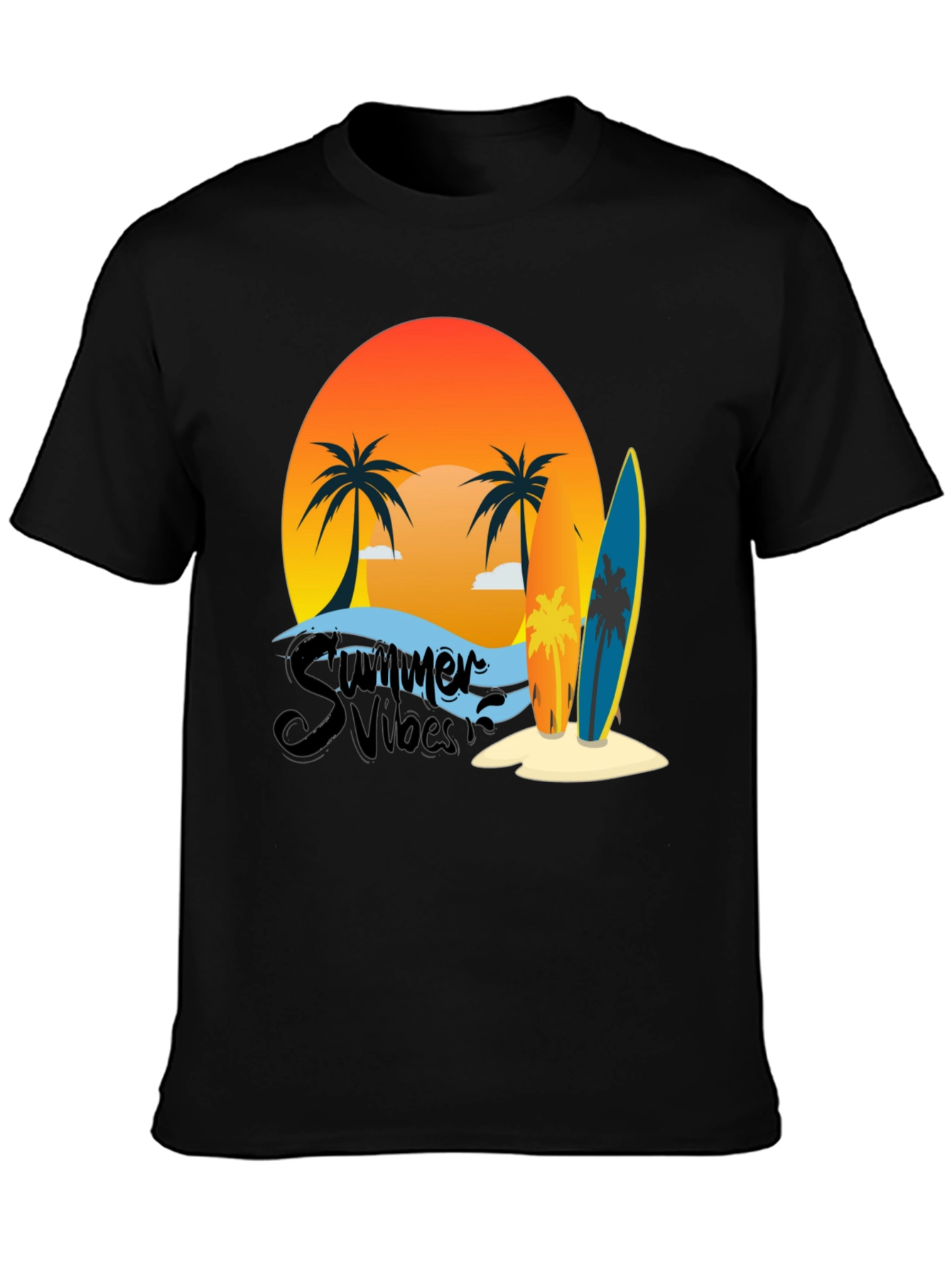 Summer Vibes Graphic Tee - Beach Surf T-Shirt
