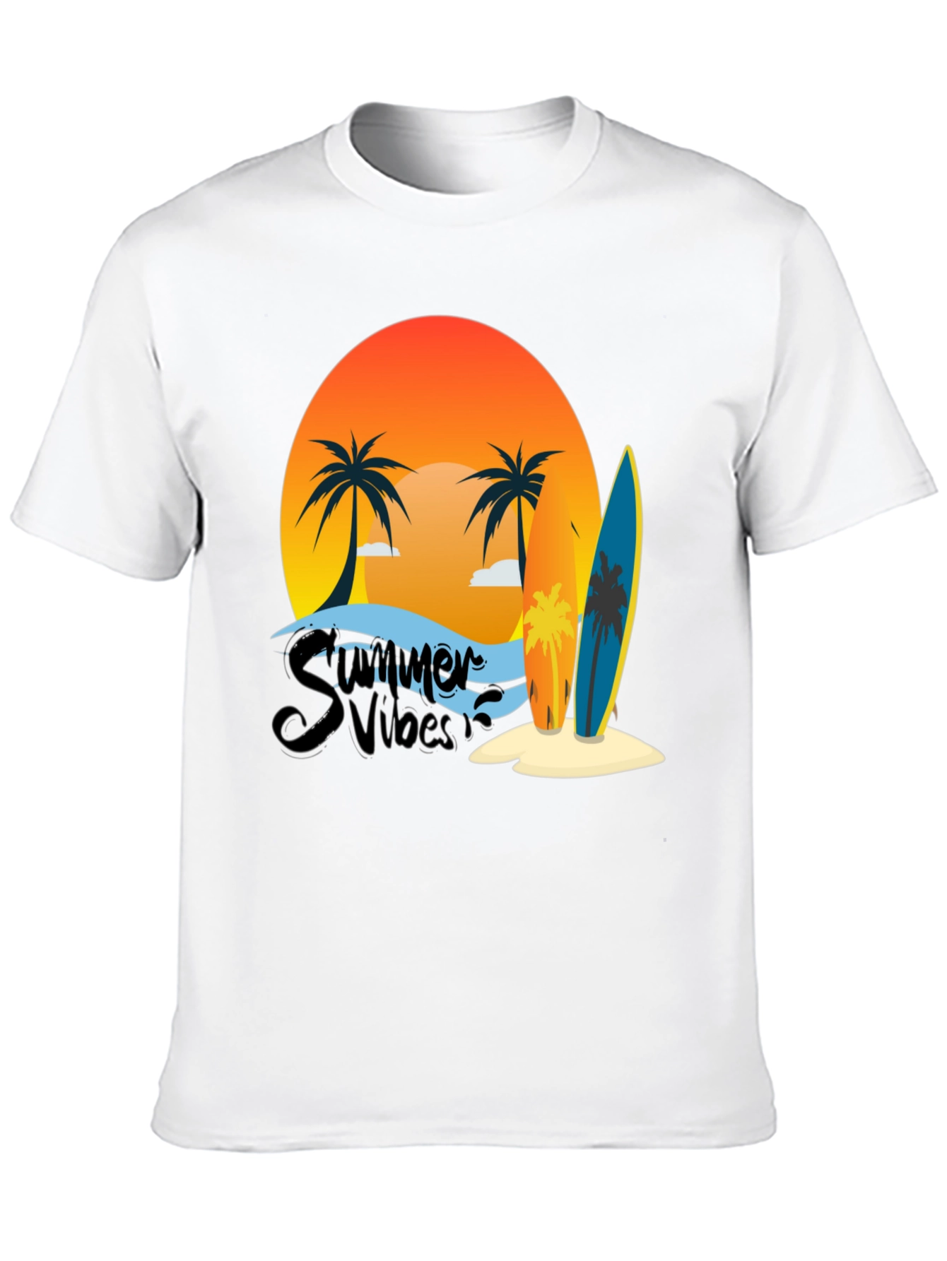 Summer Vibes Graphic Tee - Beach Surf T-Shirt