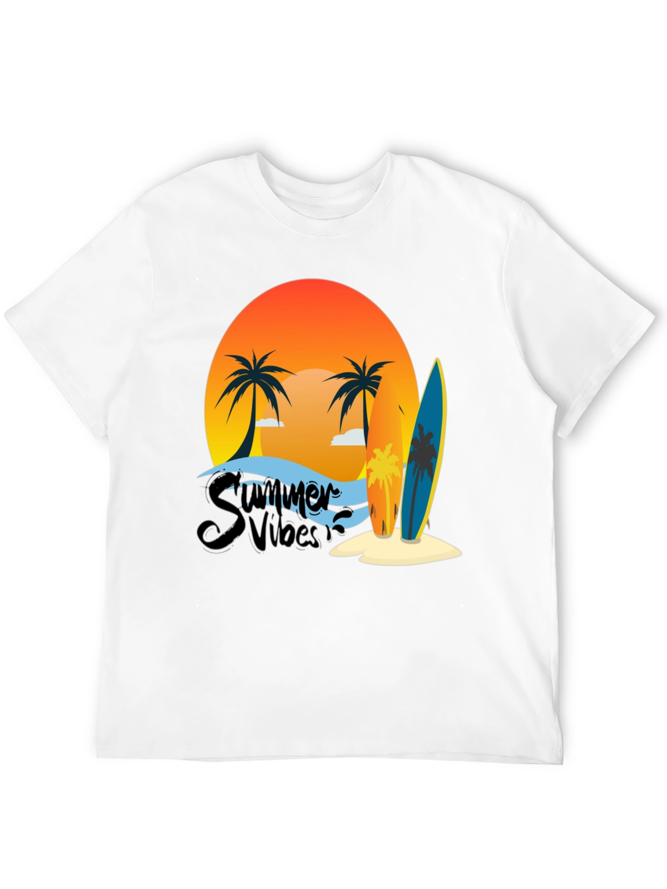 Summer Vibes Graphic Tee - Beach Surf T-Shirt