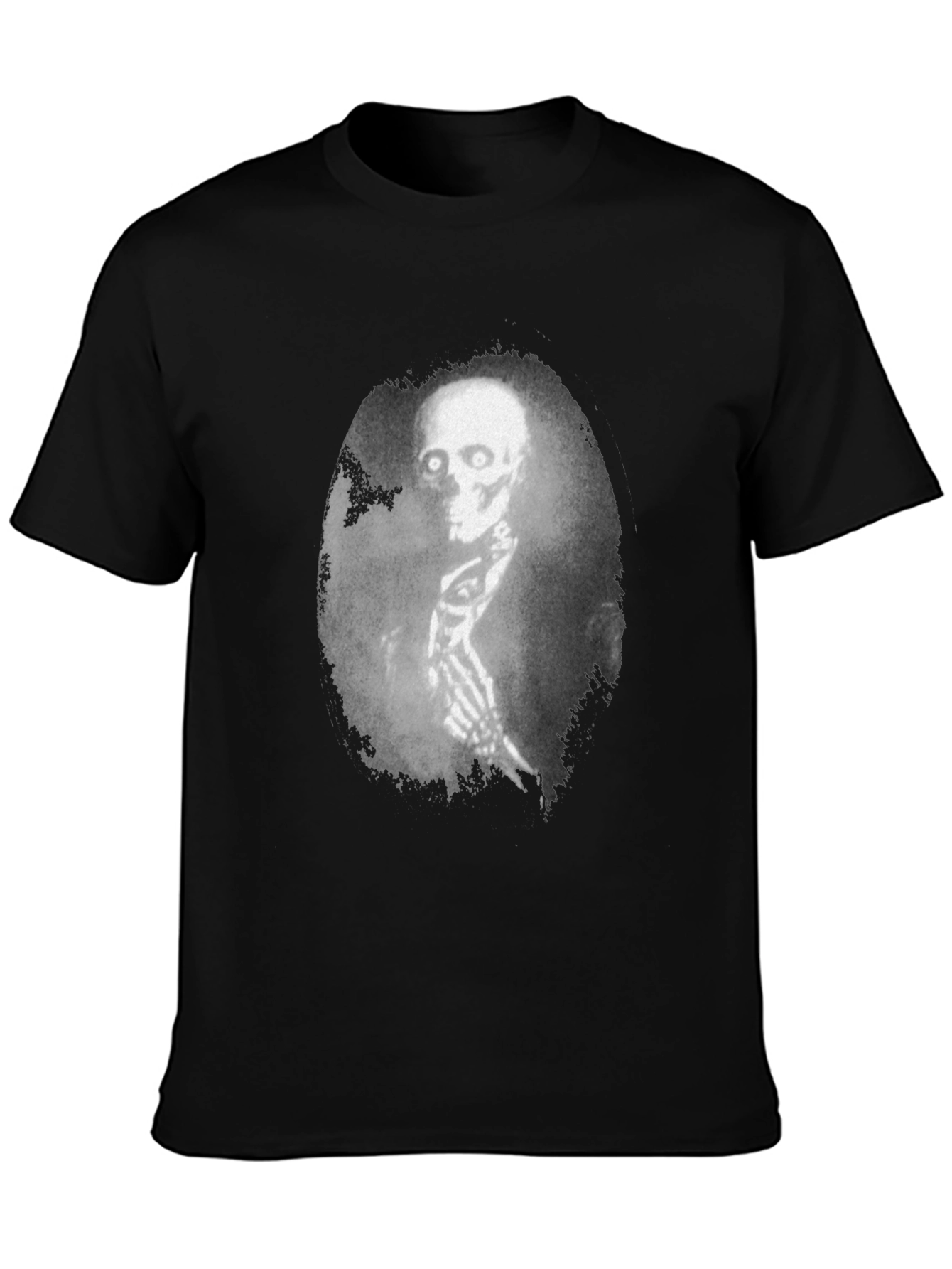 Creepy Skeleton Graphic Black T-Shirt