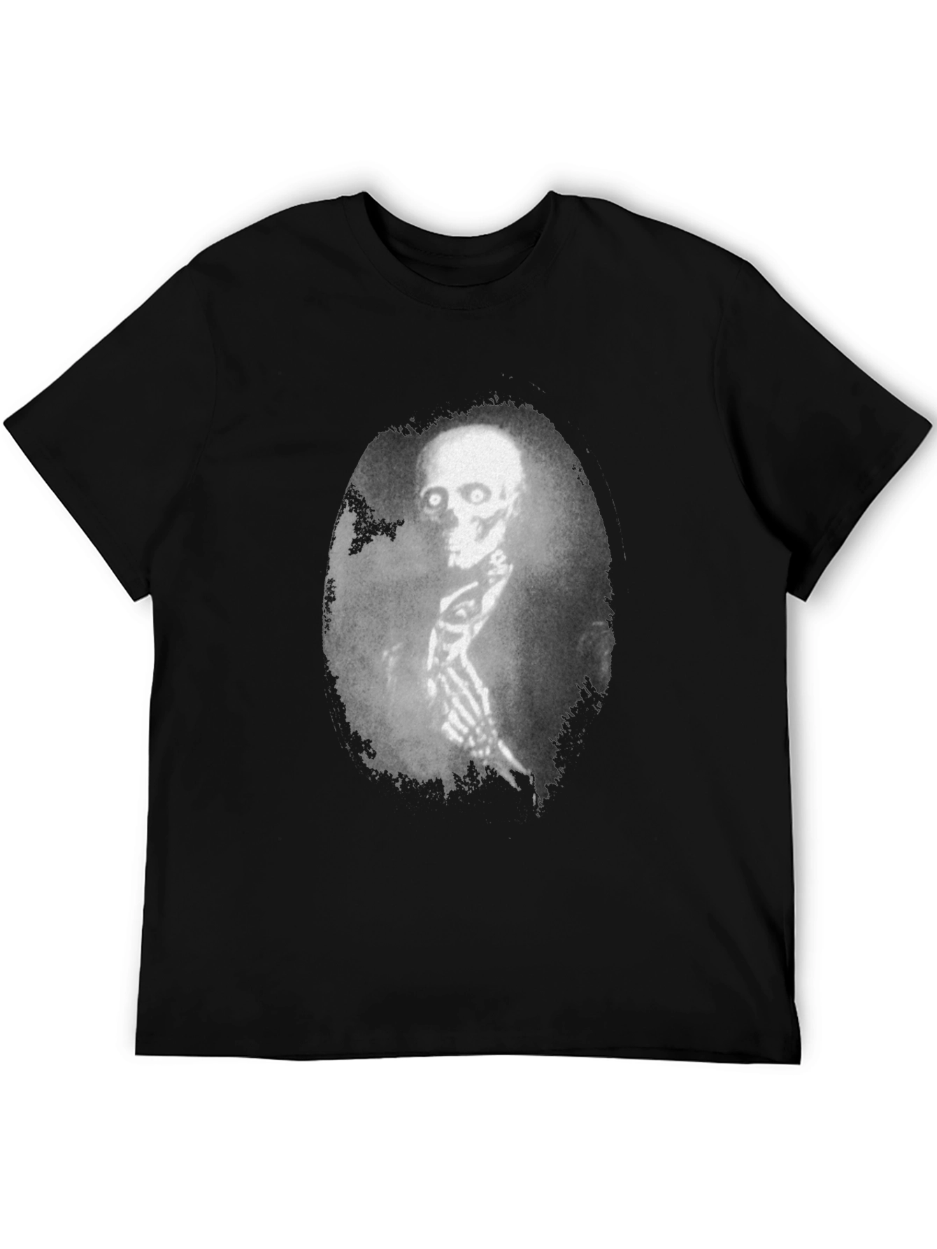 Creepy Skeleton Graphic Black T-Shirt