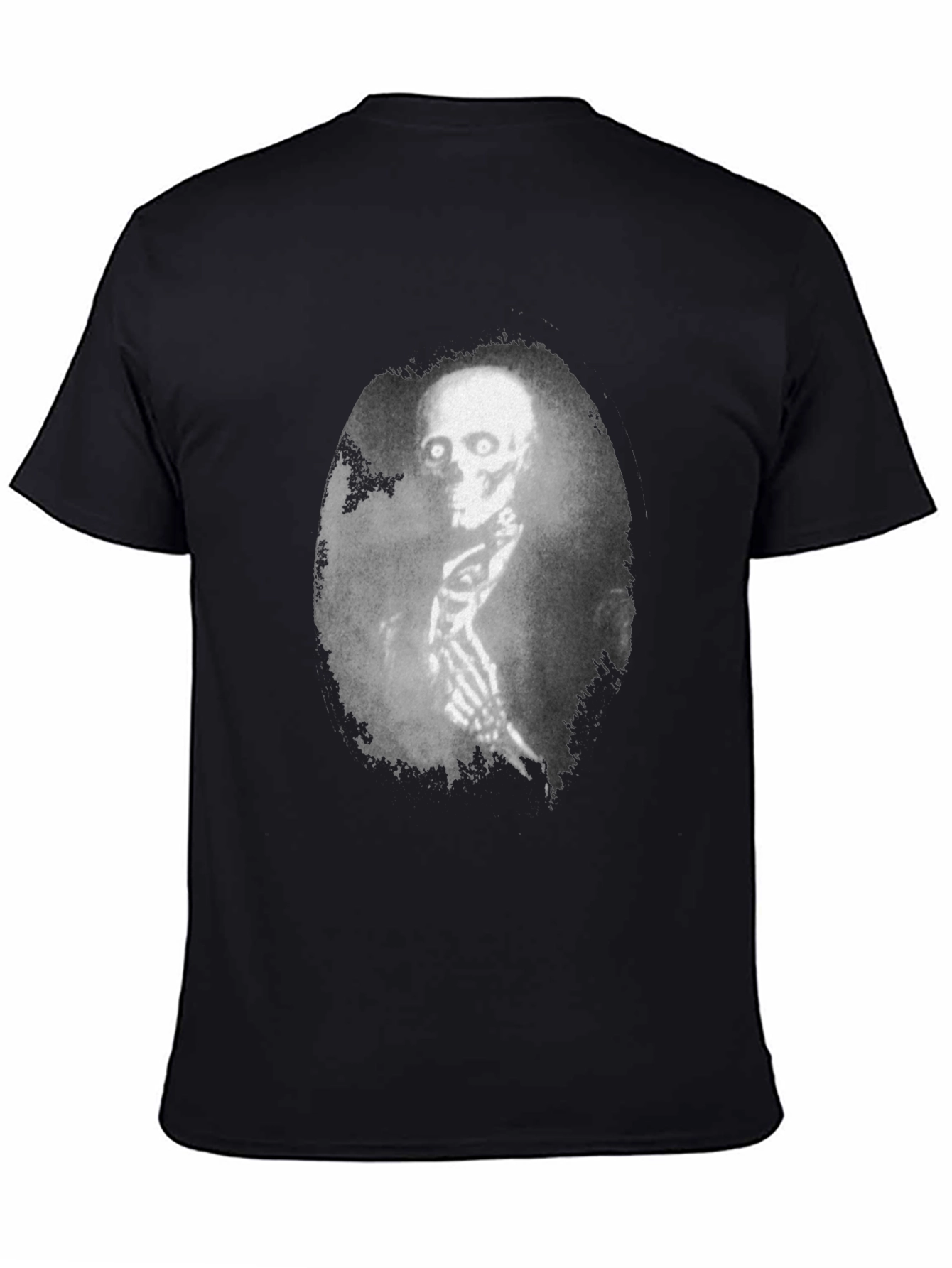 Creepy Skeleton Graphic Black T-Shirt