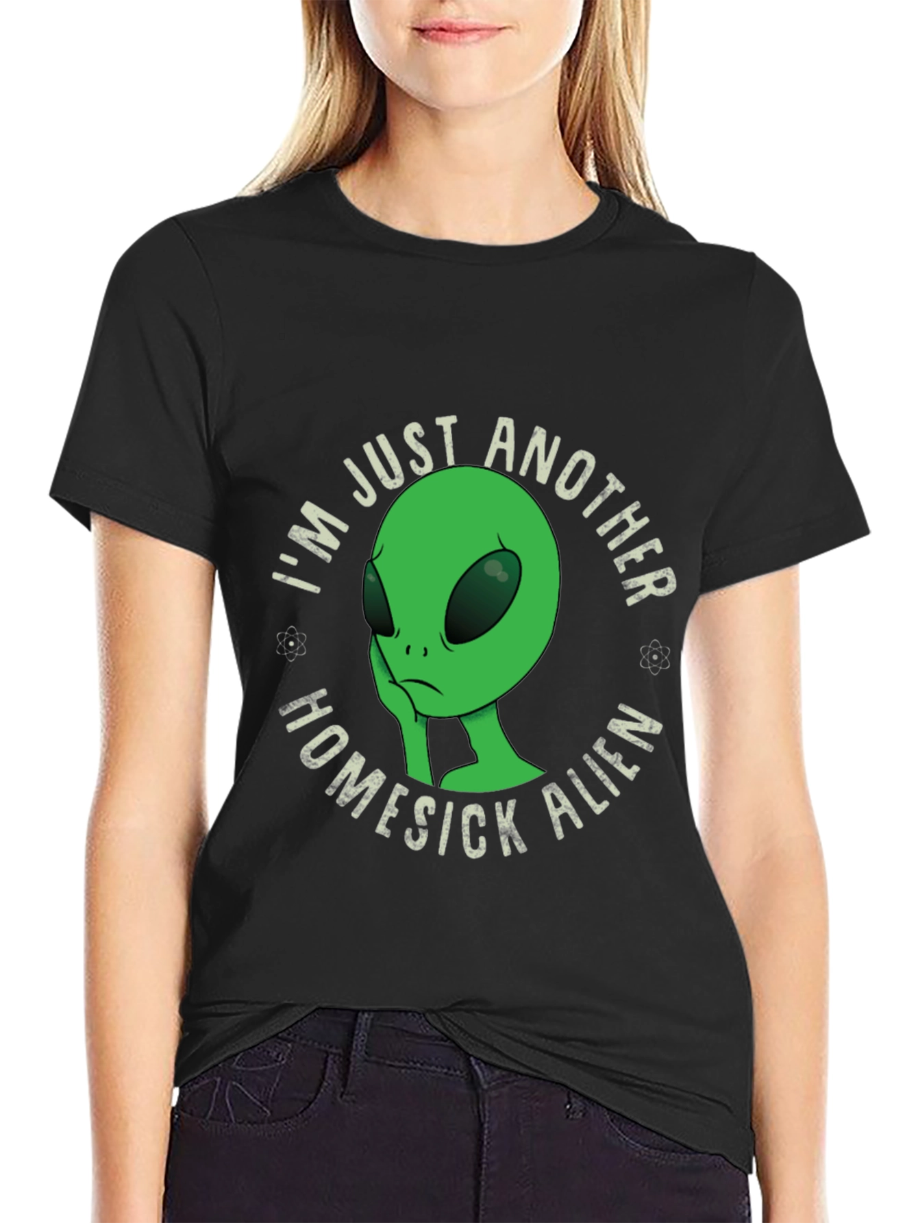Homesick Alien Graphic T-Shirt - Black