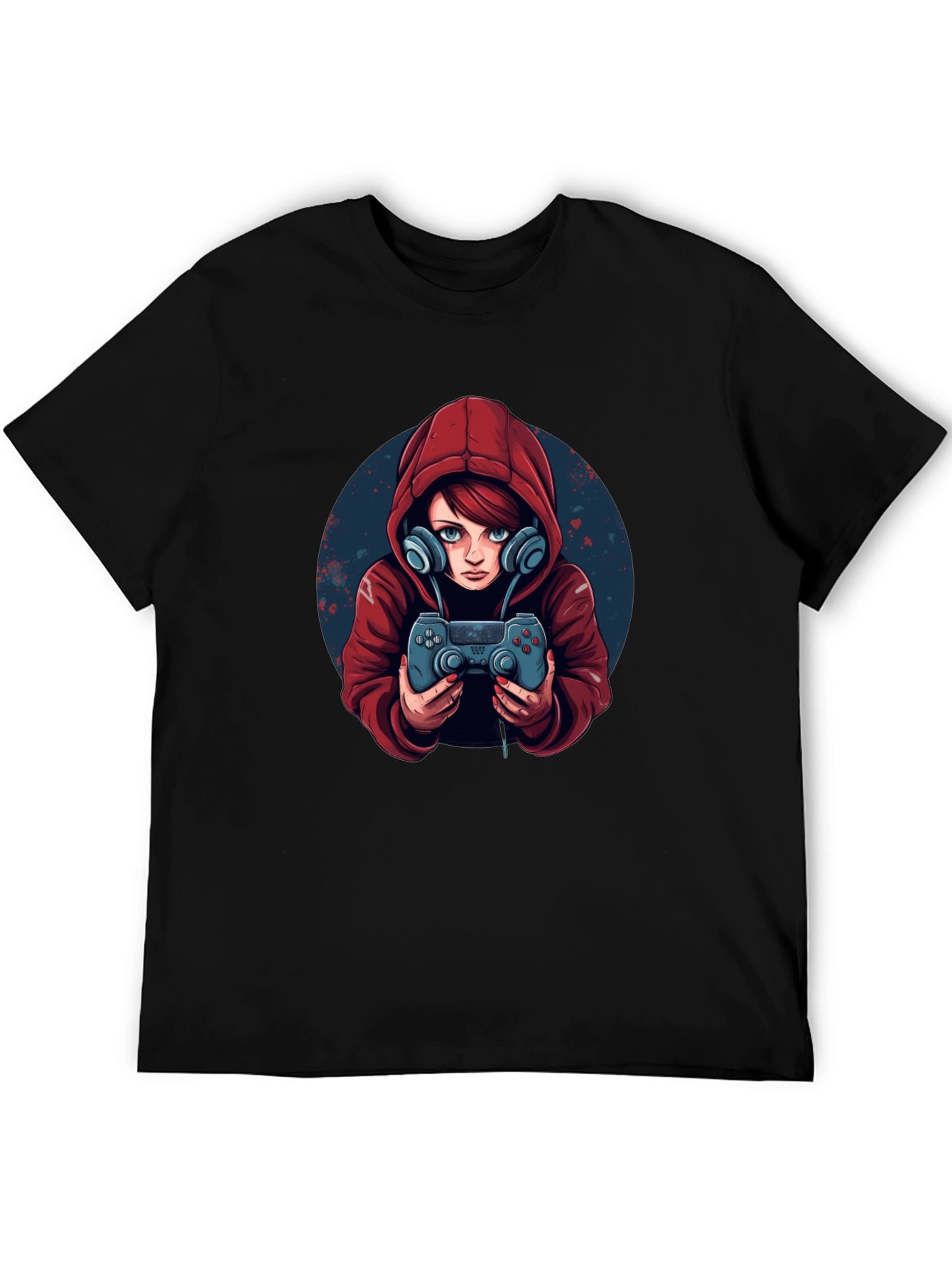 Gamer Girl Graphic Tee - Black Cotton Blend