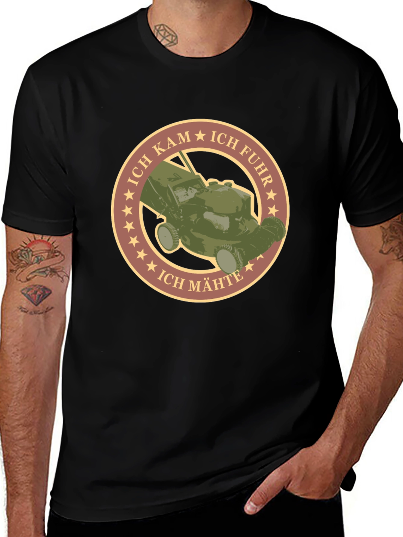 Ich Kam Ich Fuhr Ich Mahte Lawn Mower T-Shirt