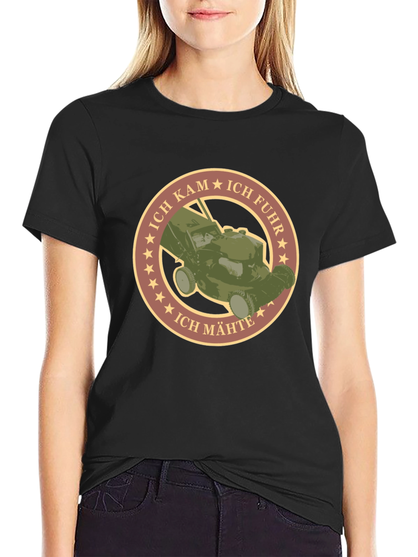 Ich Kam Ich Fuhr Ich Mahte Lawn Mower T-Shirt