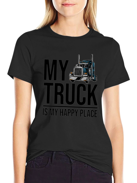 Truckers Happy Place T-Shirt - Cool Truck Graphic Tee