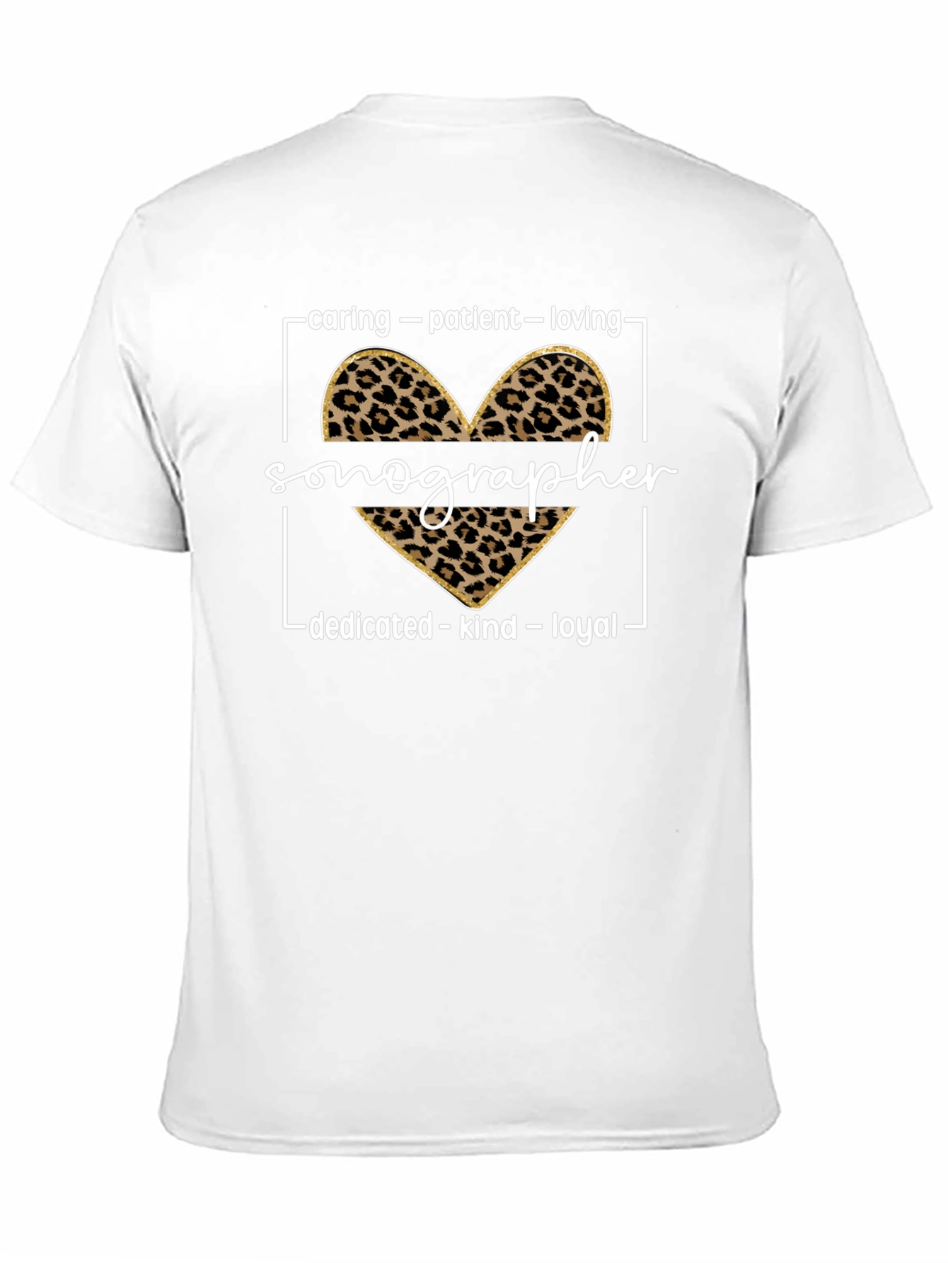 Sonographer Leopard Heart T-Shirt