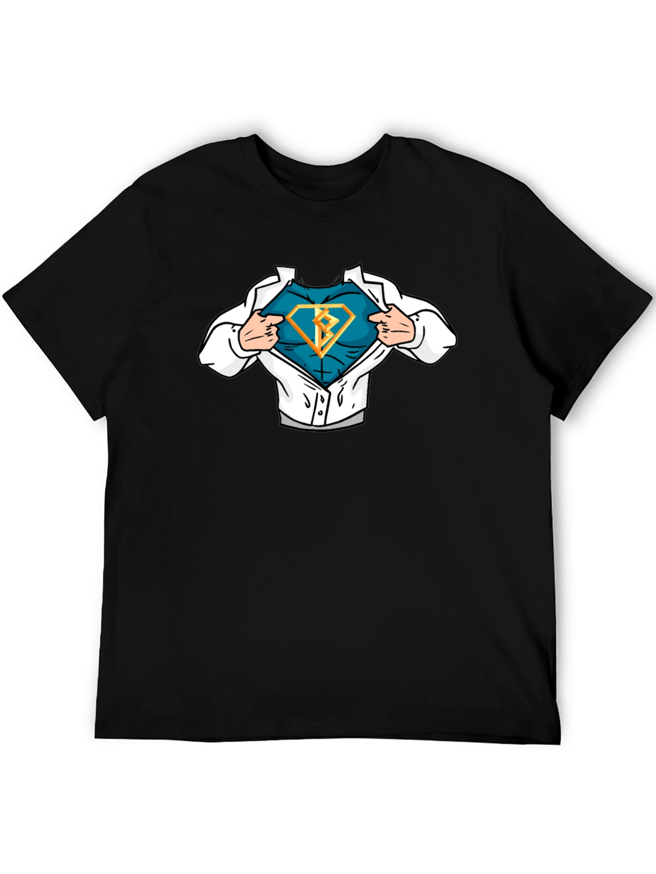Superhero Reveal T-Shirt - Bold Diamond Design