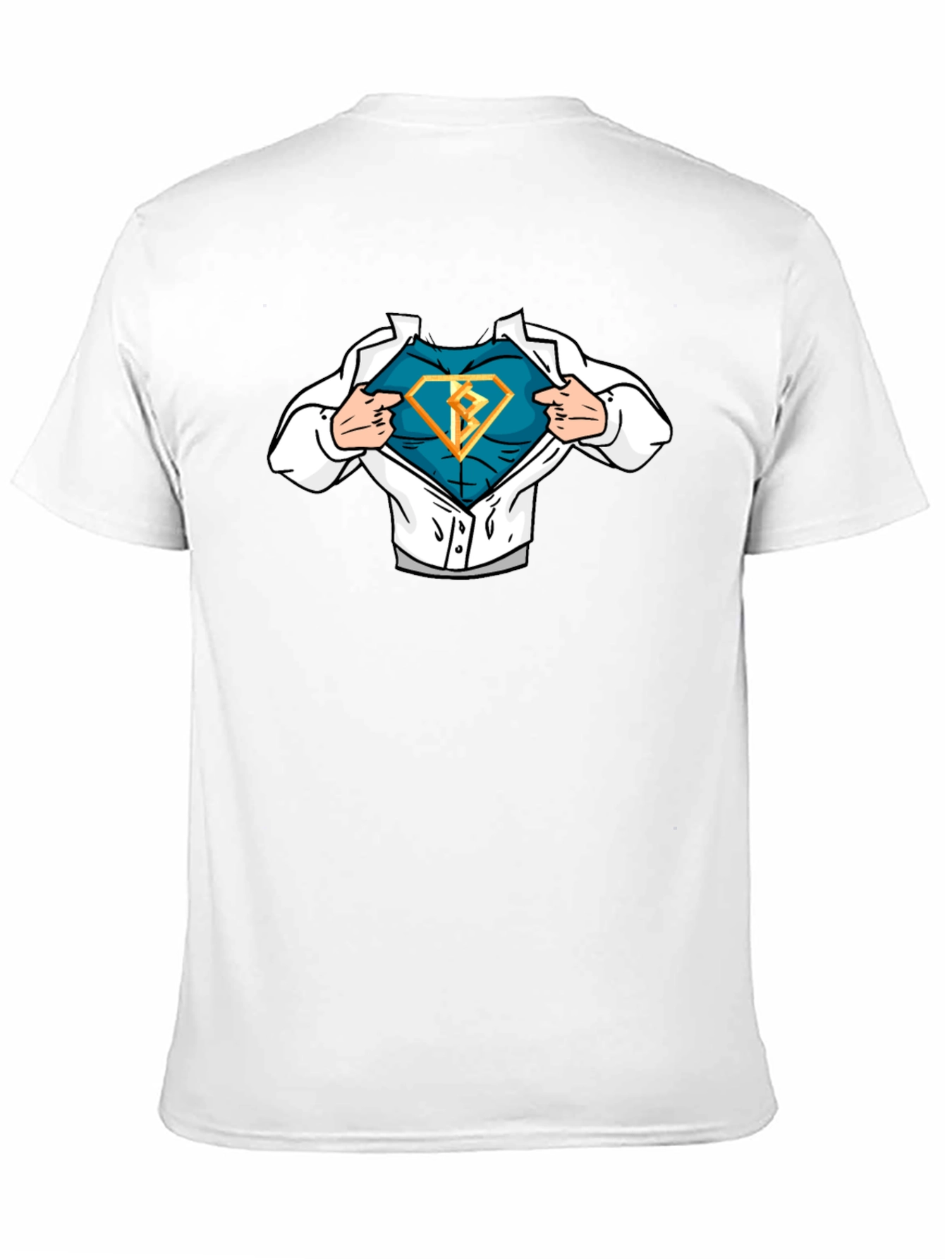 Superhero Reveal T-Shirt - Bold Diamond Design