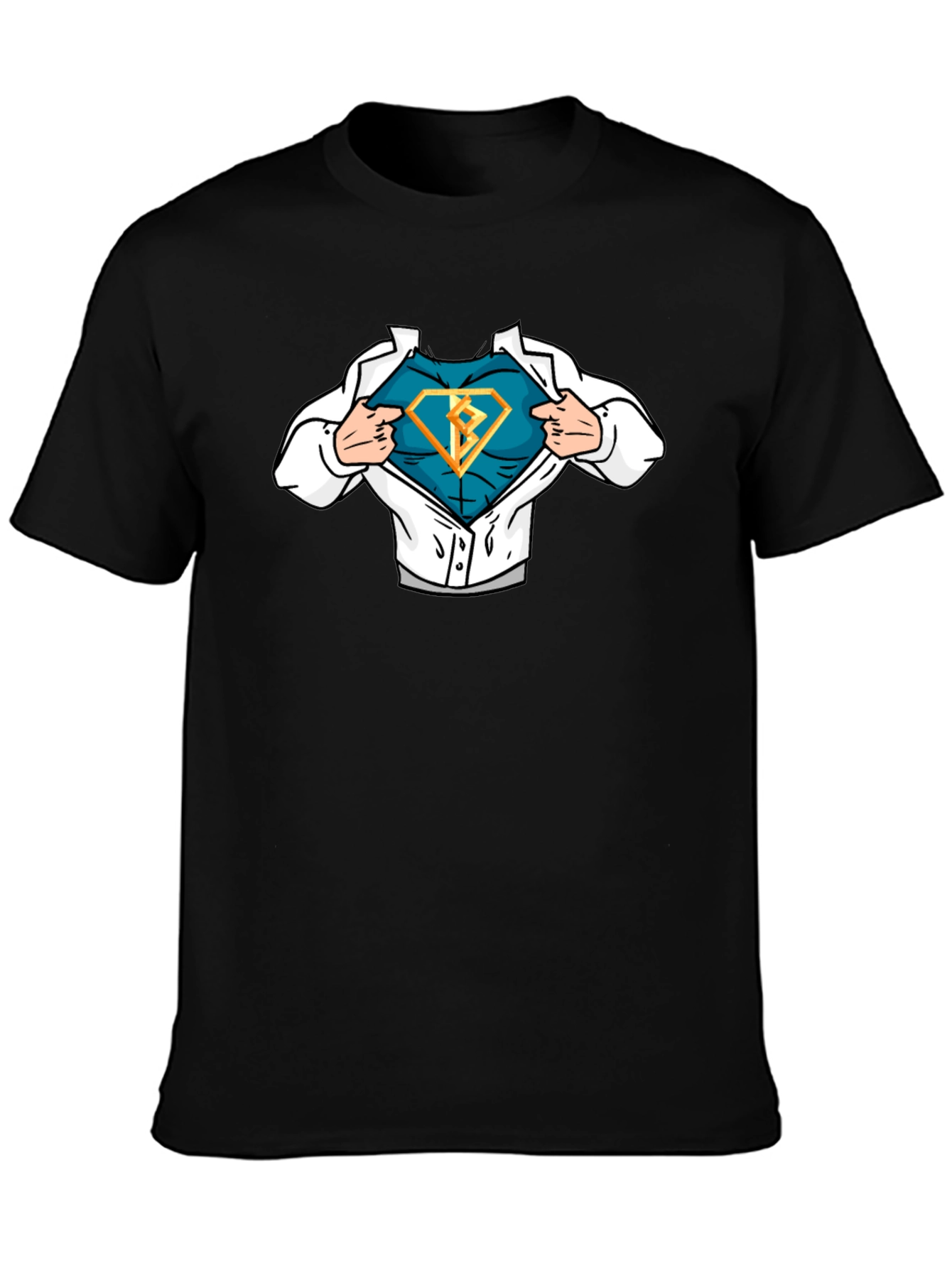 Superhero Reveal T-Shirt - Bold Diamond Design