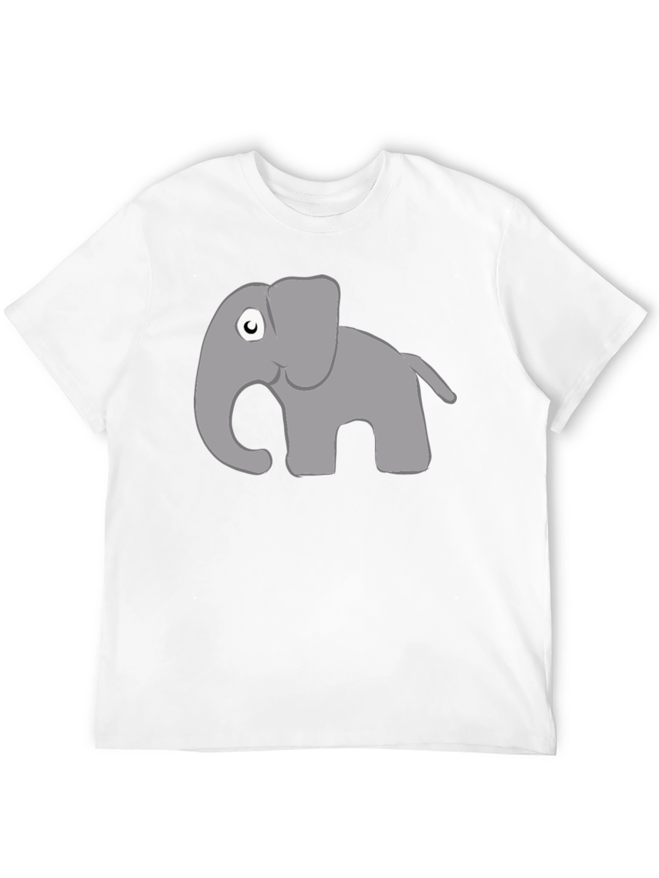 Cartoon Elephant Graphic Tee - Black