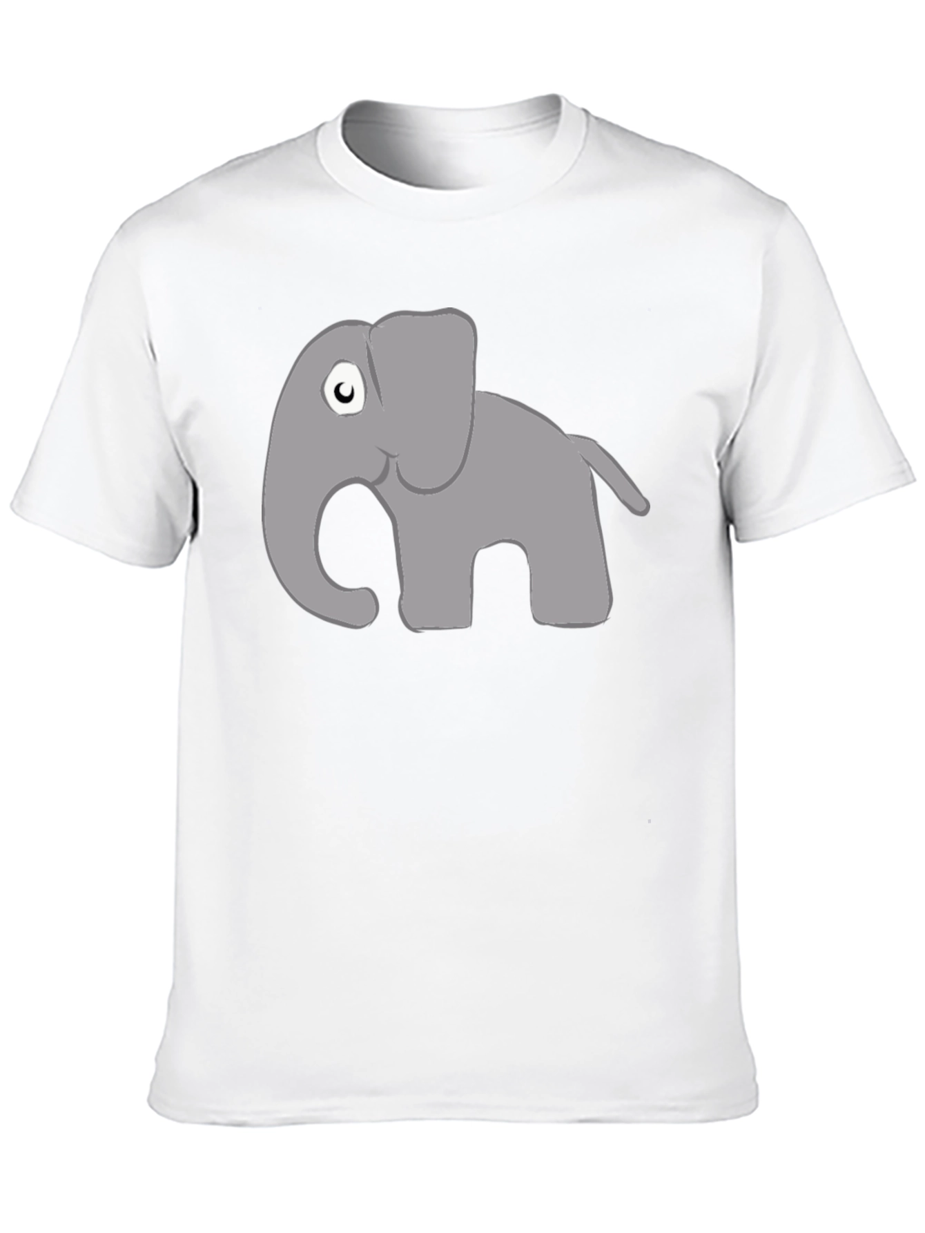 Cartoon Elephant Graphic Tee - Black
