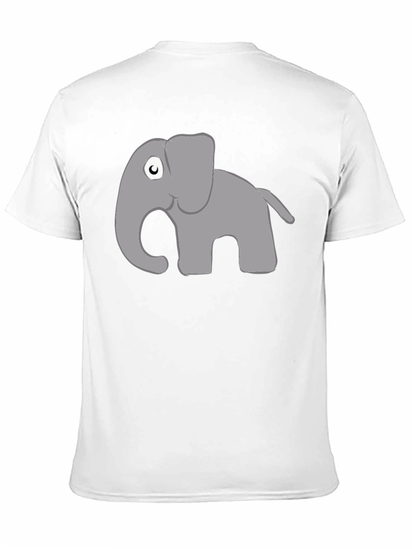 Cartoon Elephant Graphic Tee - Black