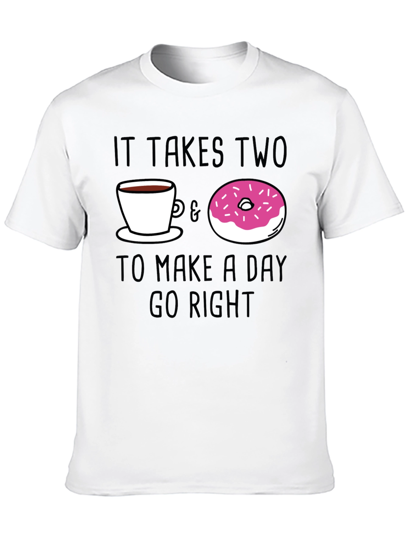 Coffee & Donut Day Right Black Graphic Tee